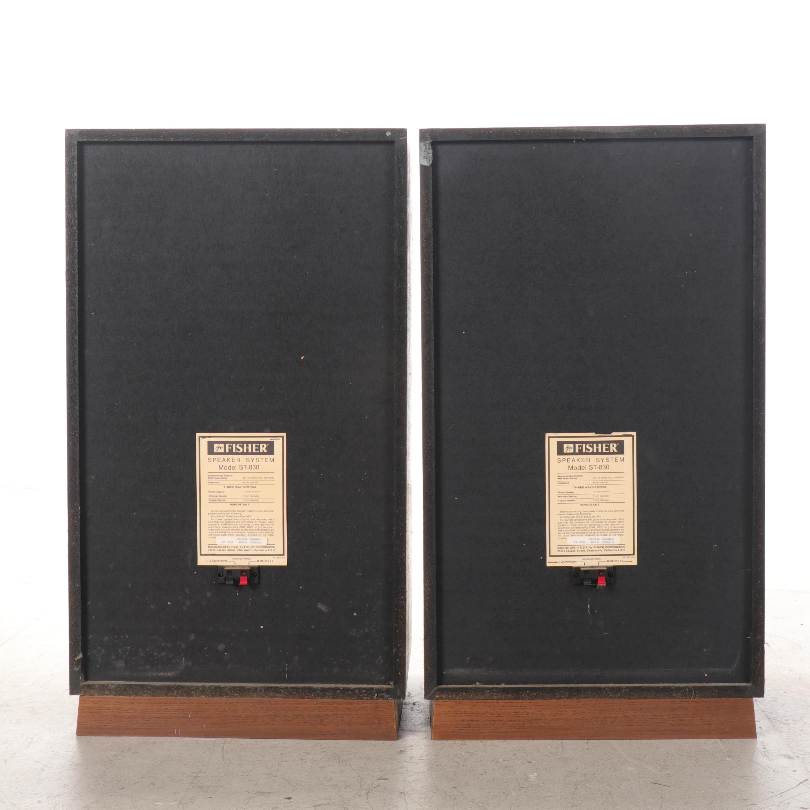Pair of Fisher Studio-Standard Walnut Veneer Loudspeakers, 1980s