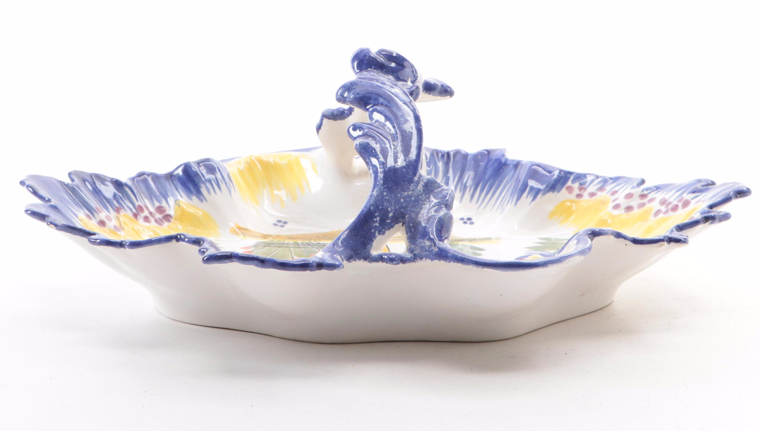 Quimper "Henriot" Faïence Handled Serving Bowl