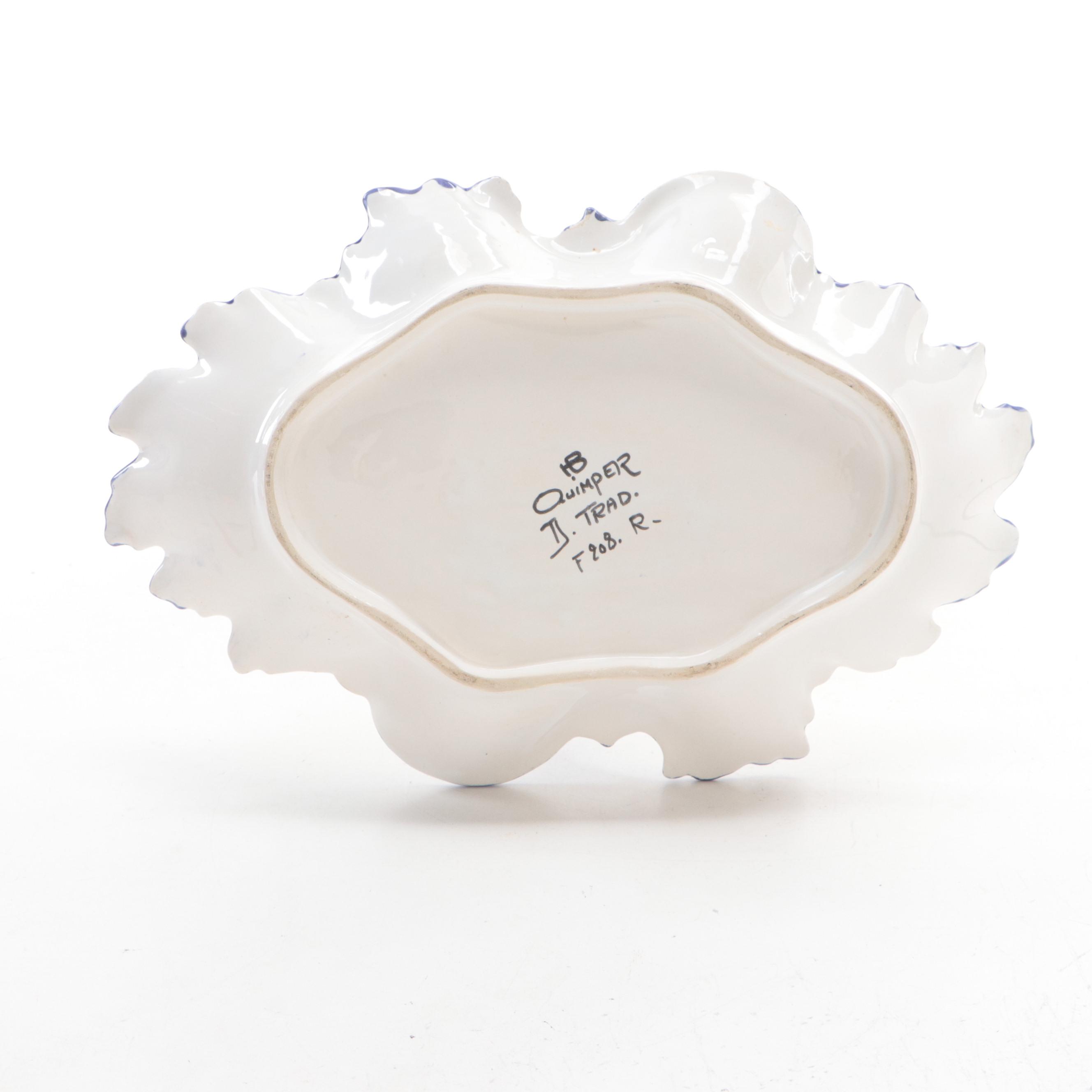 Quimper "Henriot" Faïence Handled Serving Bowl