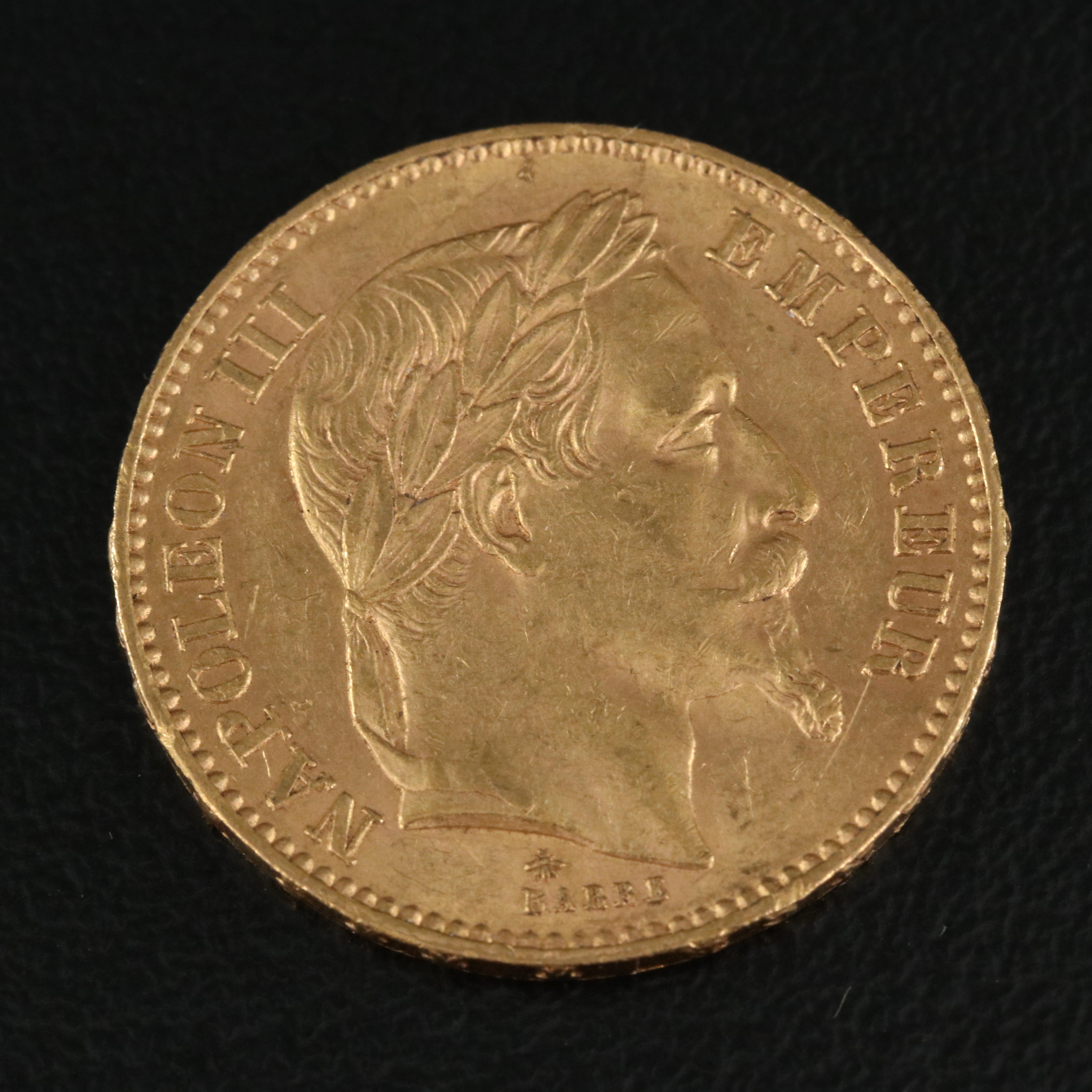 1866-A France Twenty Francs Gold Coin