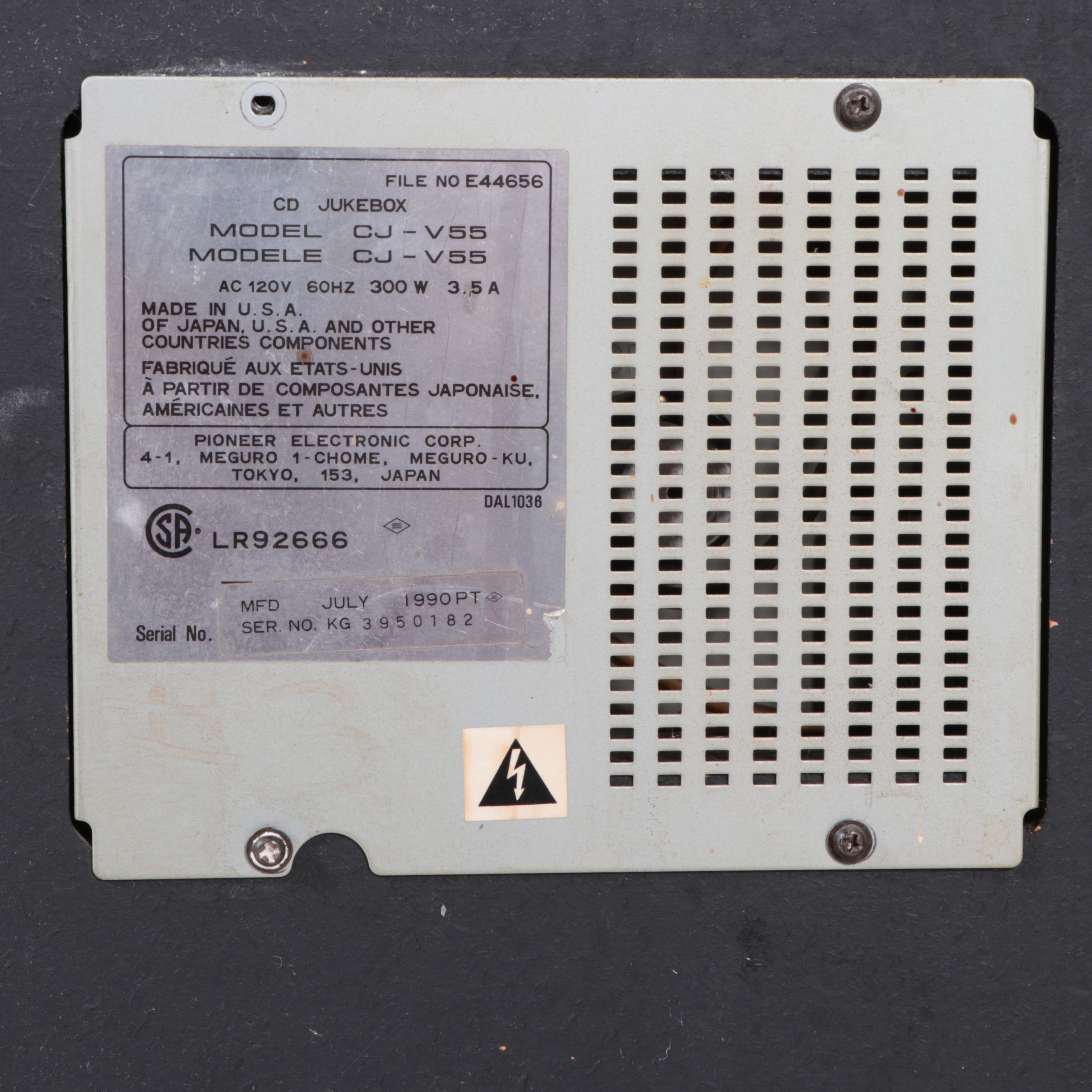 Pioneer Laser Juke Coin-Operated CD Changer Jukebox, 1990