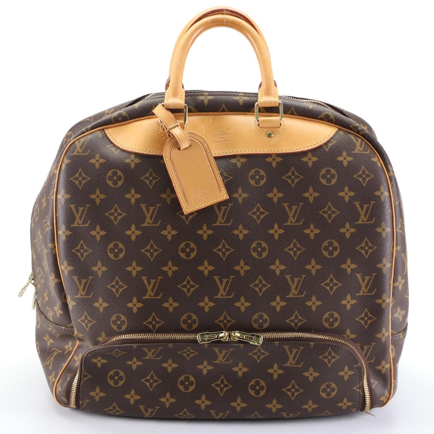 Louis Vuitton Evasion Travel Bag in Monogram Canvas and Vachetta Leather