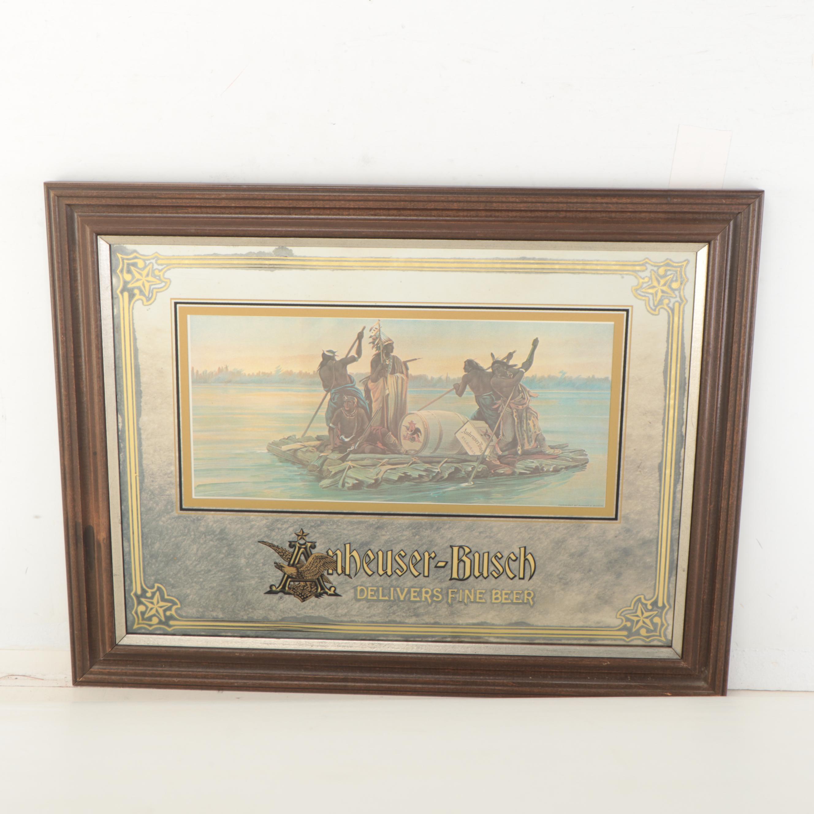 Anheuser-Busch Advertisement Bar Mirror Wall Décor