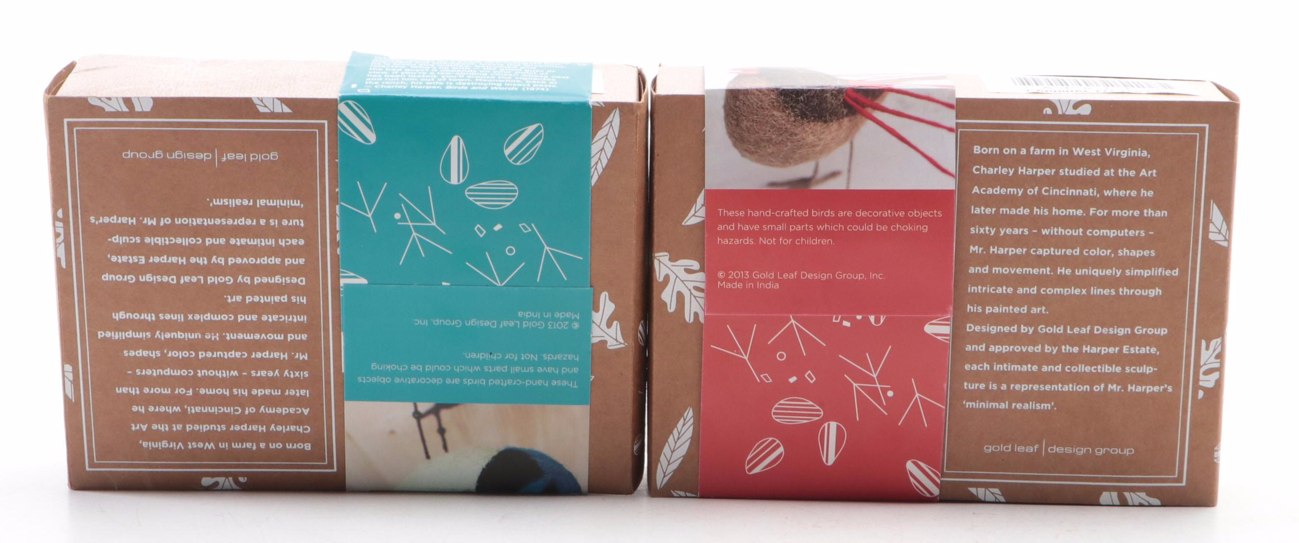 Charley Harper "Passel of Possums" Needlepoint and Harper Bird Soft Sculptures