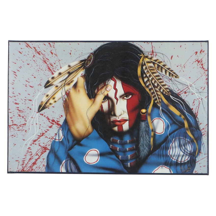 Henri Peter Offset Lithograph "(I Remember) Wounded Knee," 1993