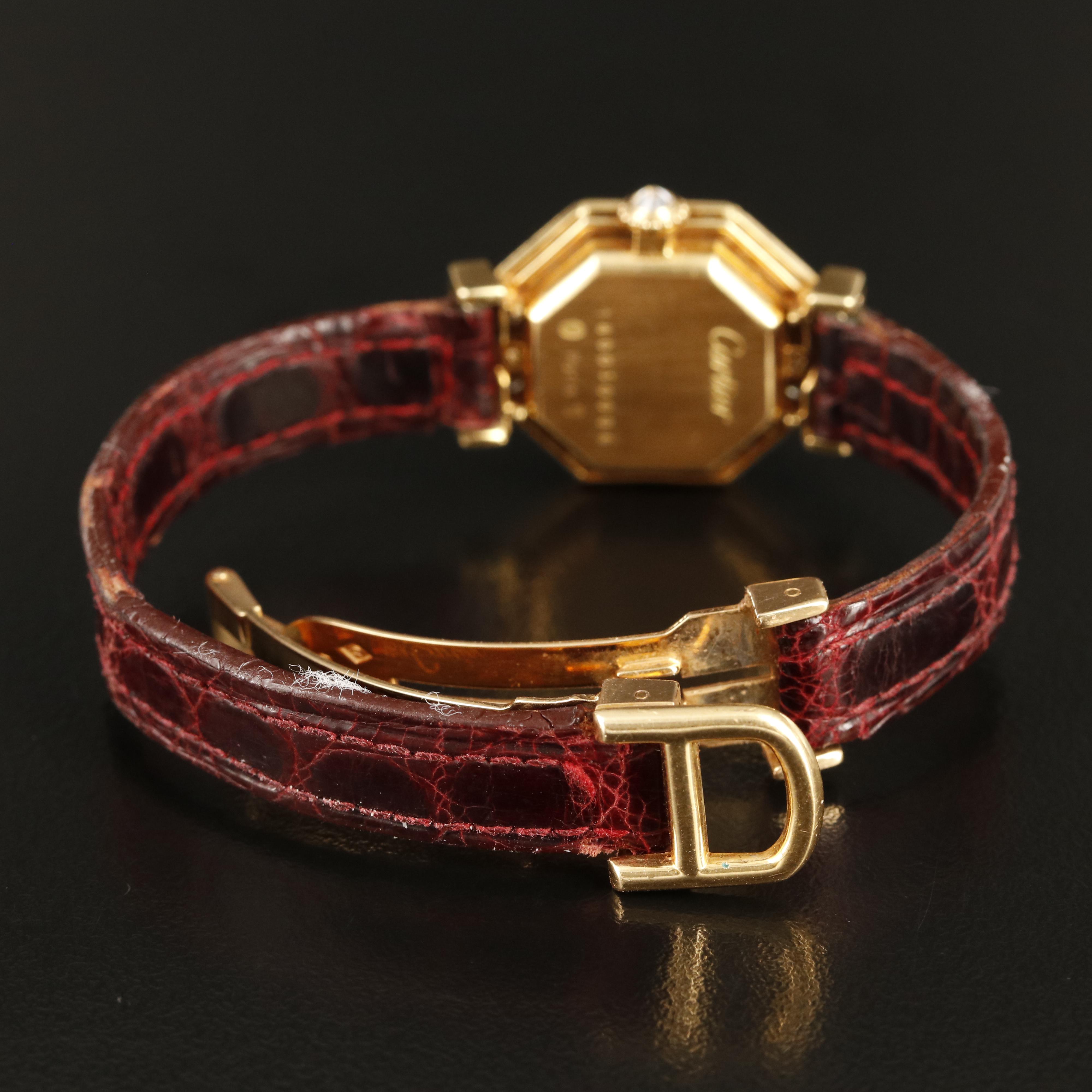 Cartier Octagonal 18K and 1.10 CTW Diamond Vintage Watch