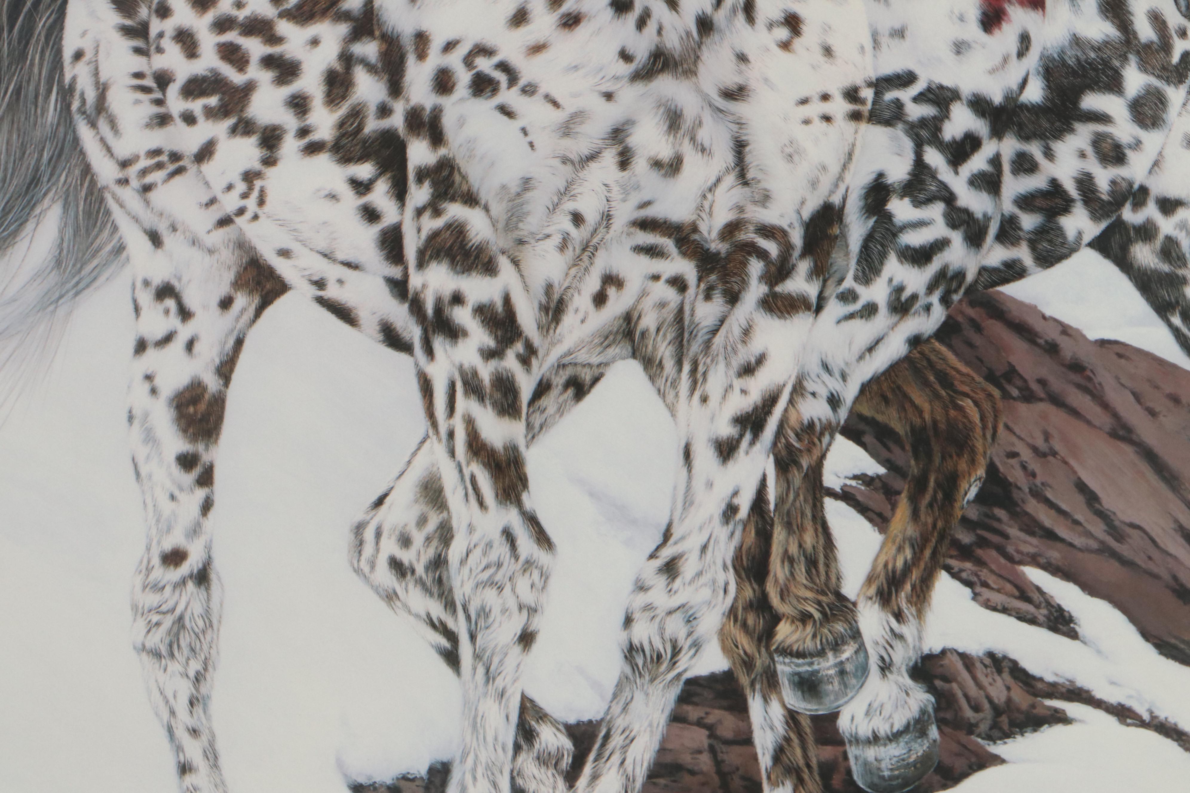 Judy Larson Offset Lithograph "Crow Ponies," Late 20th Century