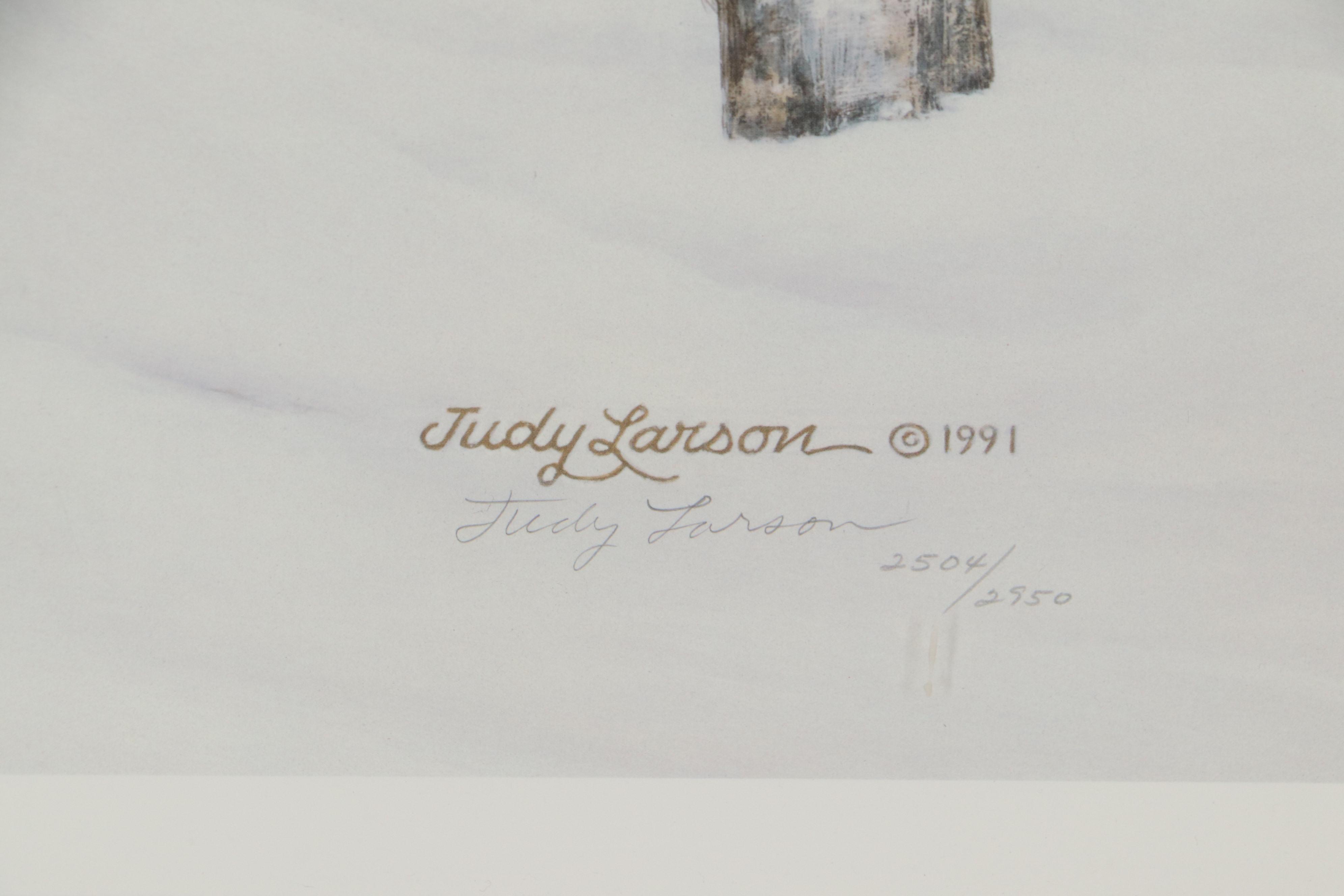 Judy Larson Offset Lithograph "Crow Ponies," Late 20th Century