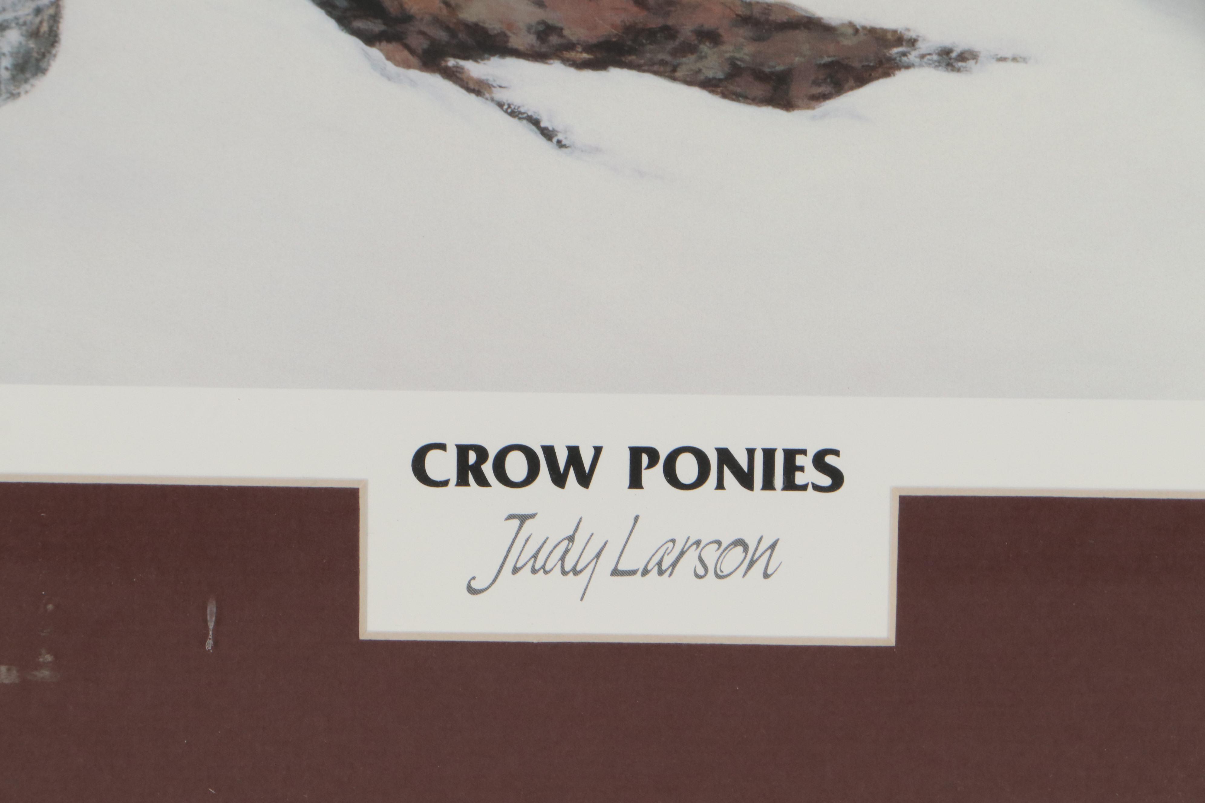 Judy Larson Offset Lithograph "Crow Ponies," Late 20th Century