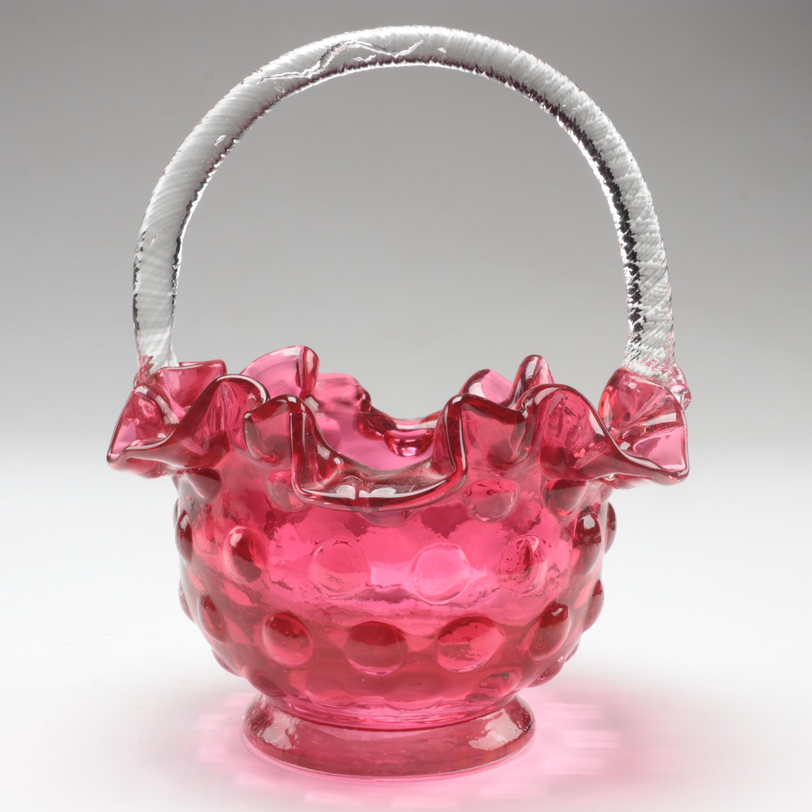 Fenton Hobnail Opalescent and Coin Dot Cranberry Glass Vases and Decor