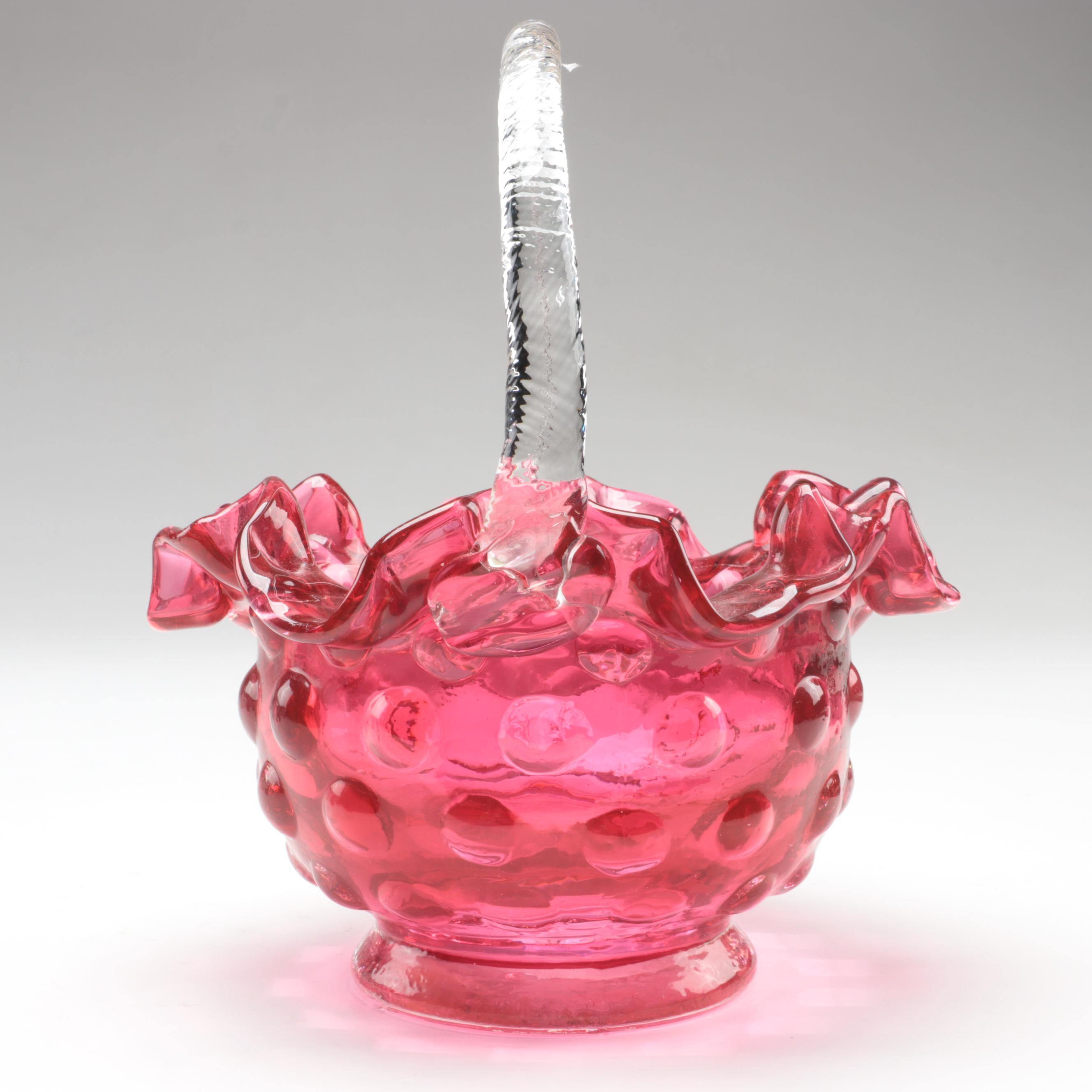 Fenton Hobnail Opalescent and Coin Dot Cranberry Glass Vases and Decor