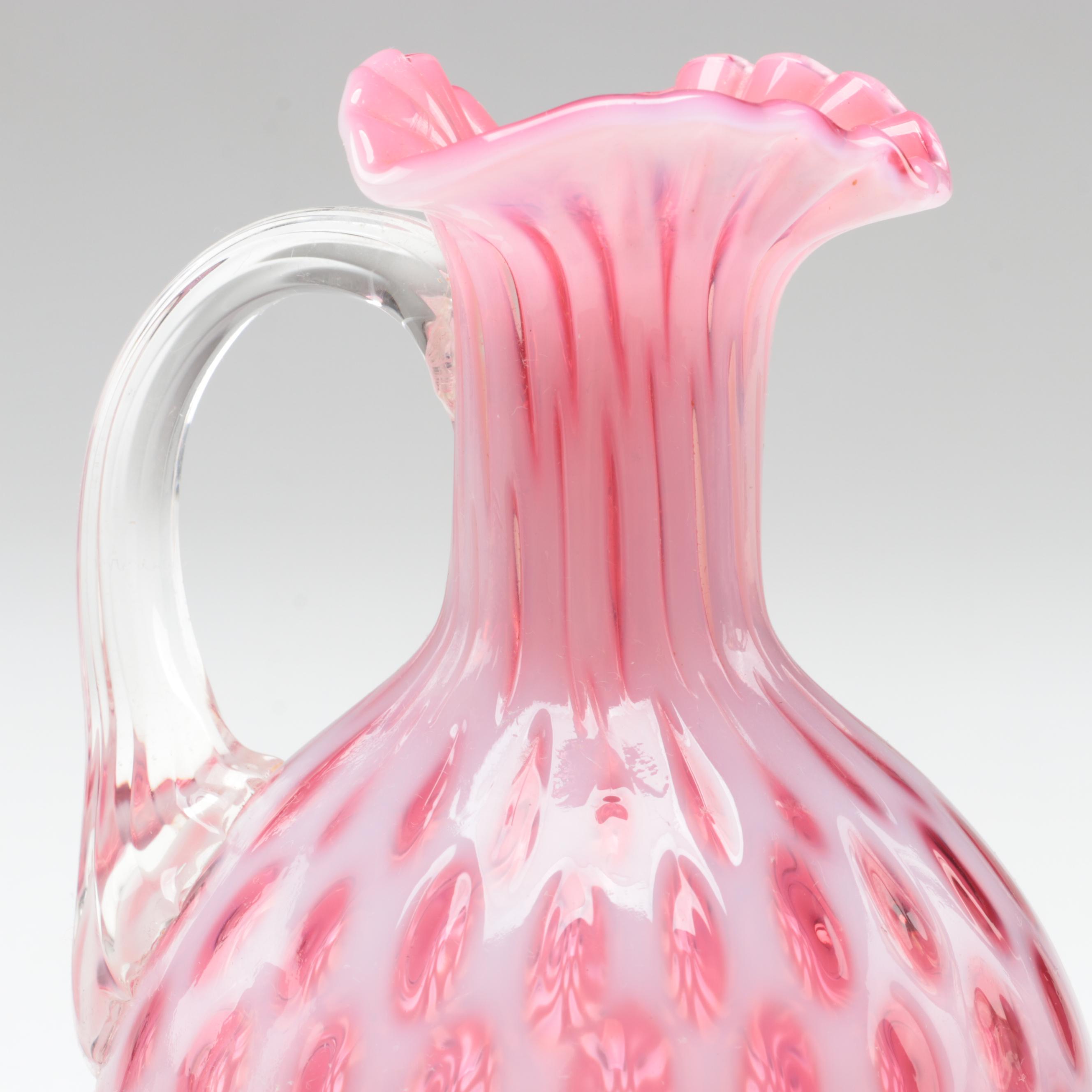 Fenton Hobnail Opalescent and Coin Dot Cranberry Glass Vases and Decor