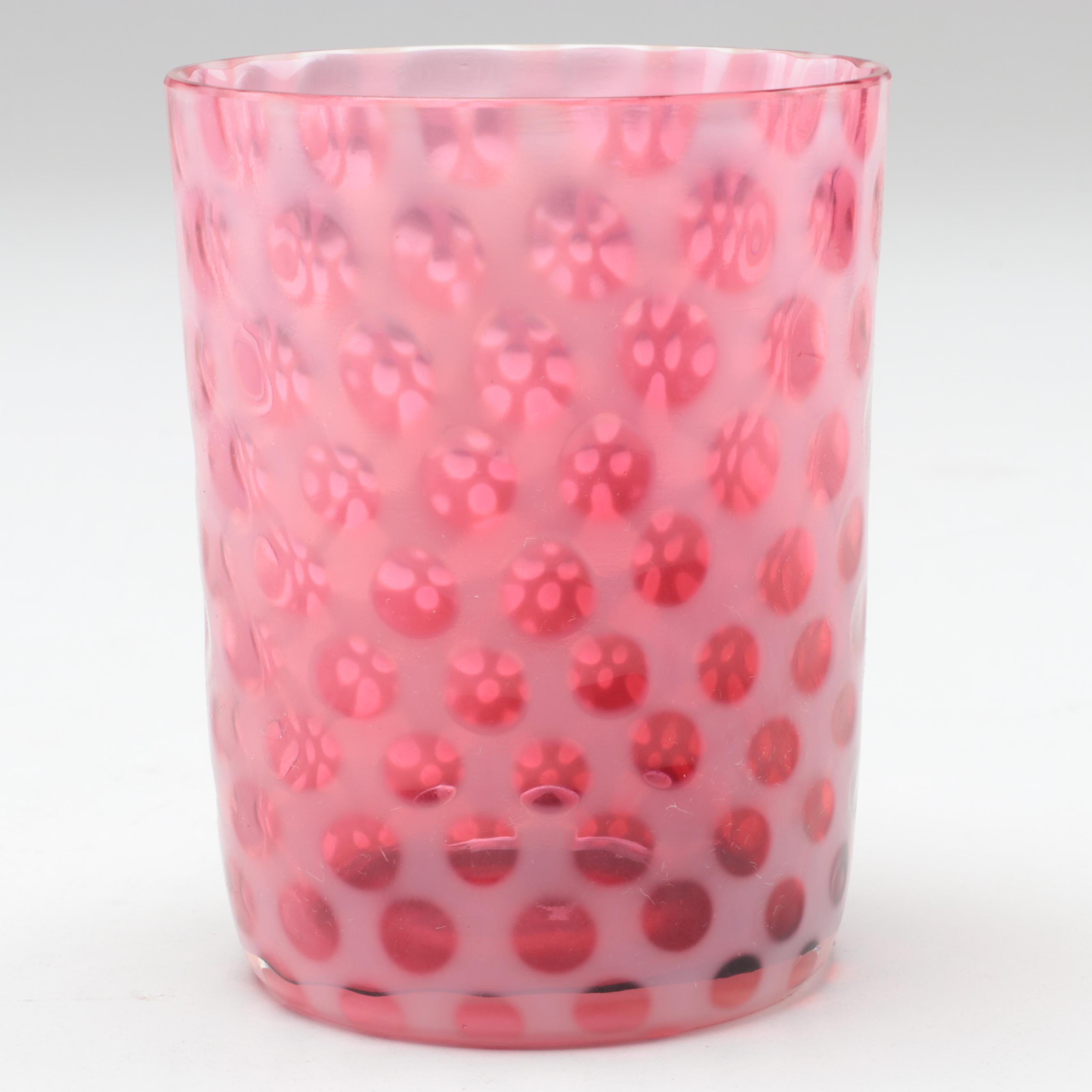 Fenton Hobnail Opalescent and Coin Dot Cranberry Glass Vases and Decor