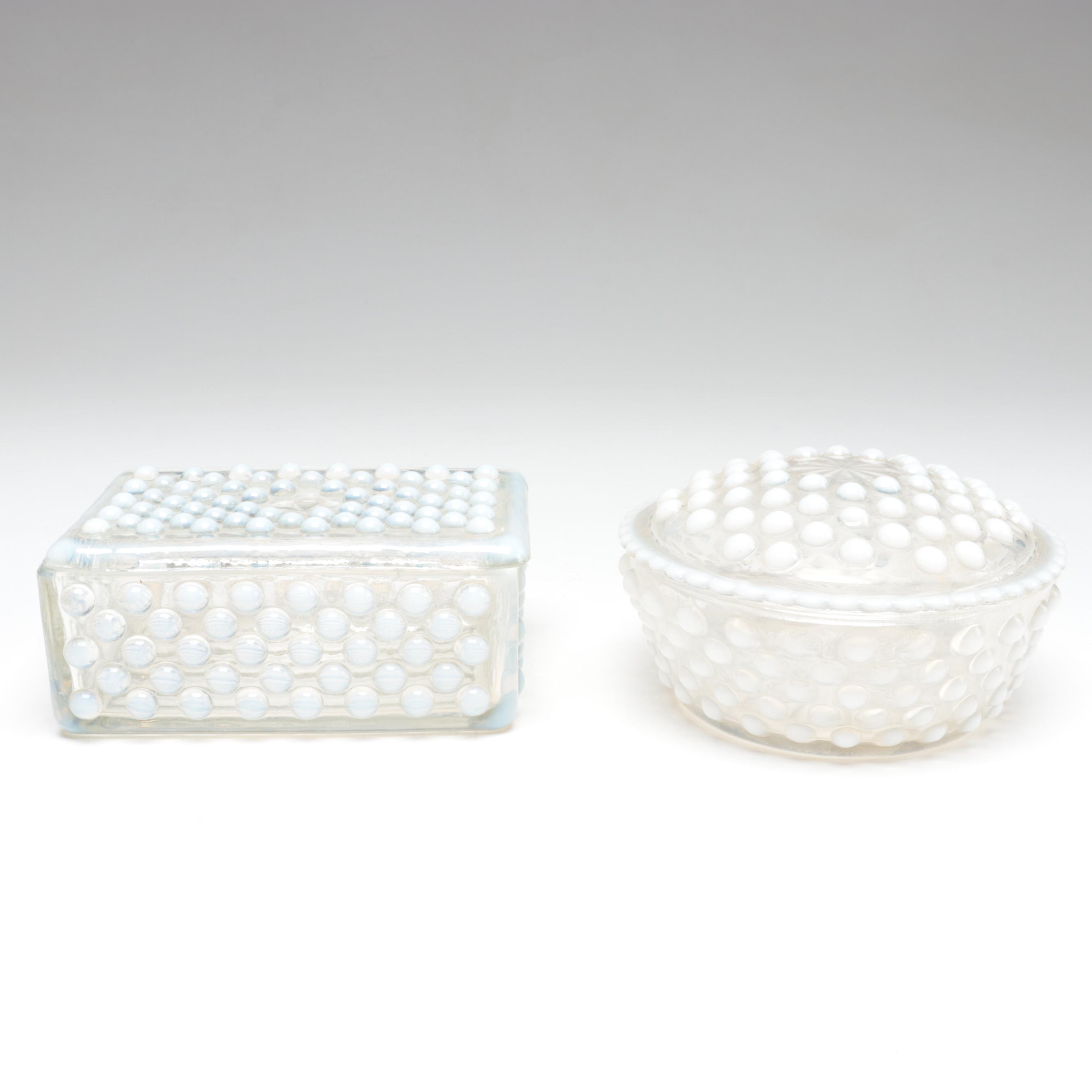 Fenton Hobnail Opalescent and Coin Dot Cranberry Glass Vases and Decor