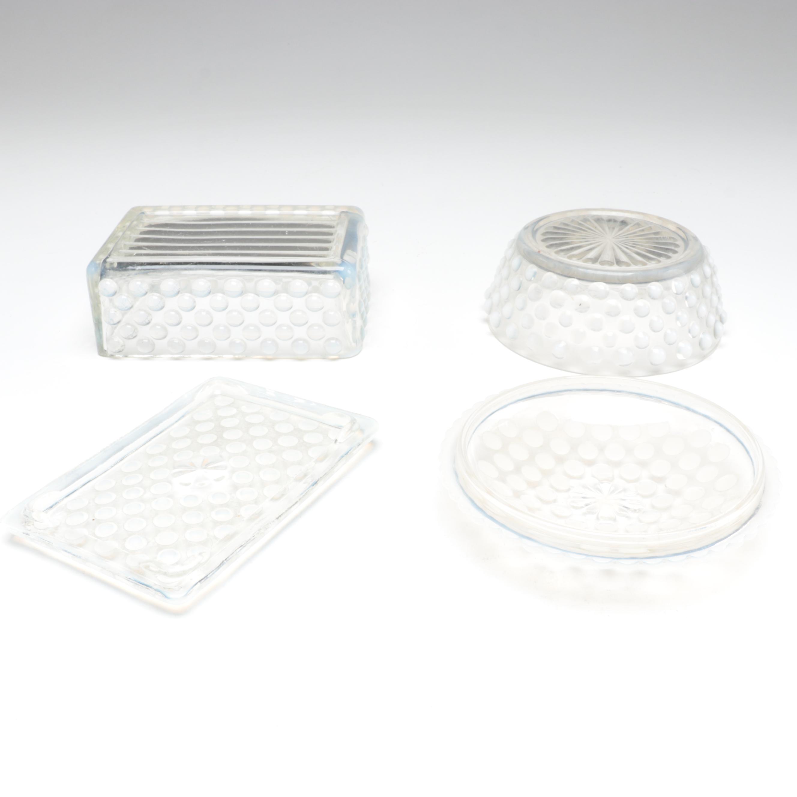 Fenton Hobnail Opalescent and Coin Dot Cranberry Glass Vases and Decor