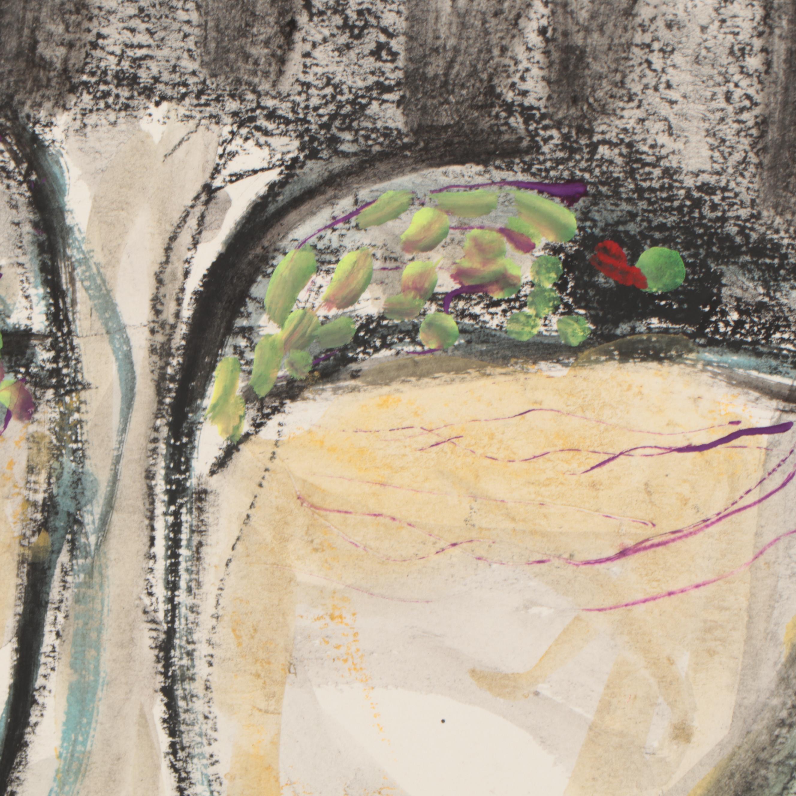 Jim Guest Figural Mixed Media Painting