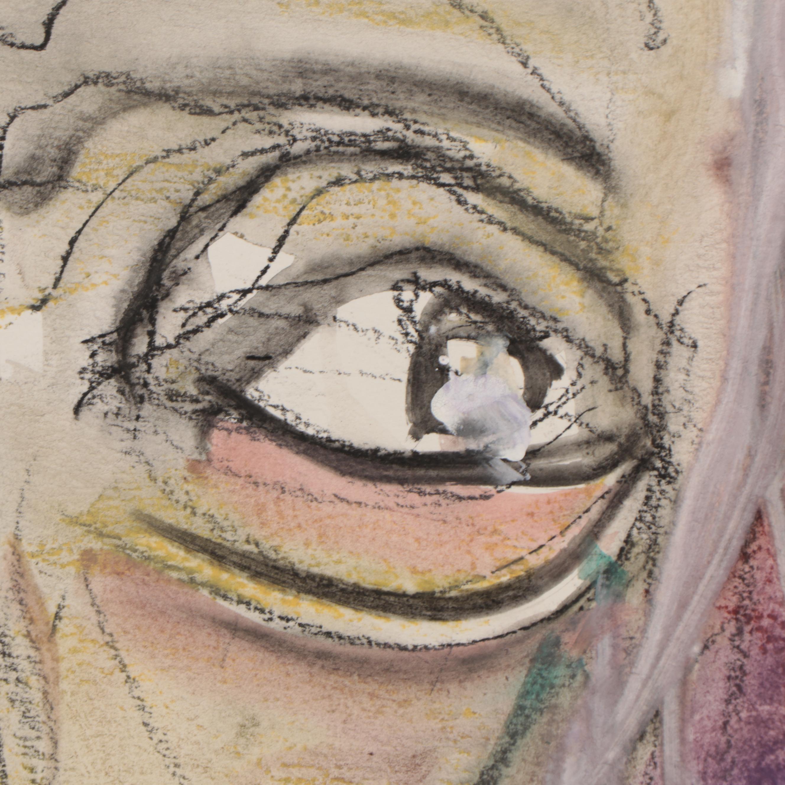 Jim Guest Figural Mixed Media Painting