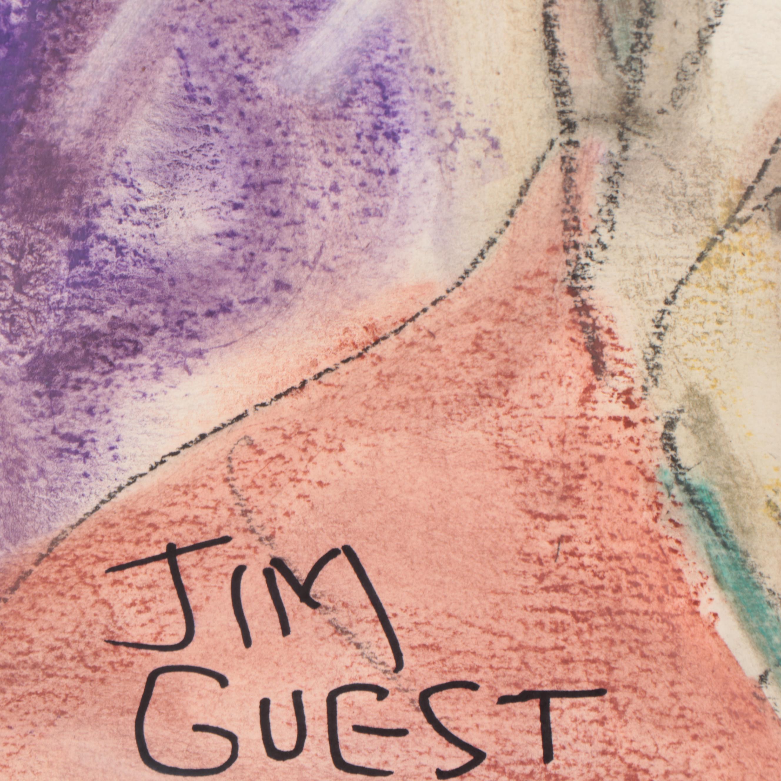 Jim Guest Figural Mixed Media Painting