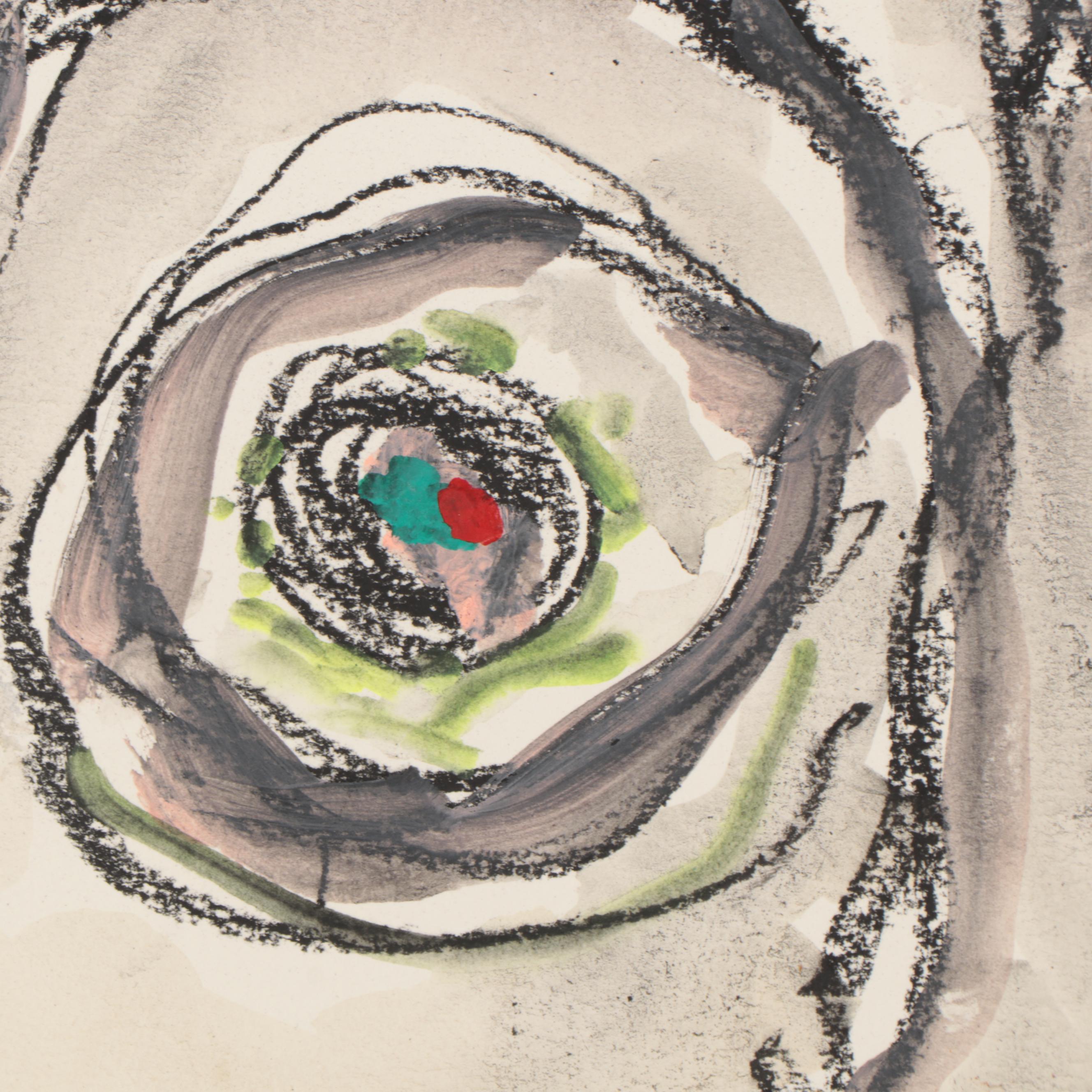 Jim Guest Figural Mixed Media Painting