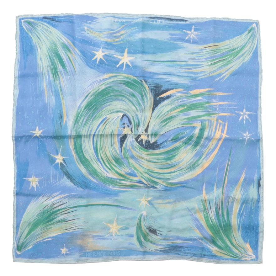 Hermès ''Feux du Ciel'' 42cm Petit Carré/Handkerchief in Silk Twill