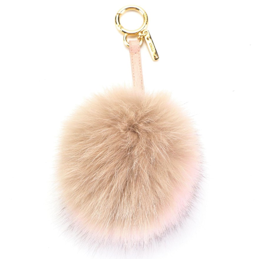Fendi Dyed Fox Fur Pom-Pom Key Ring Bag Charm