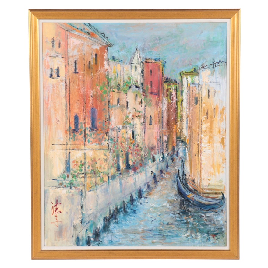 Noriko Fields Oil Painting of Venetian Canal