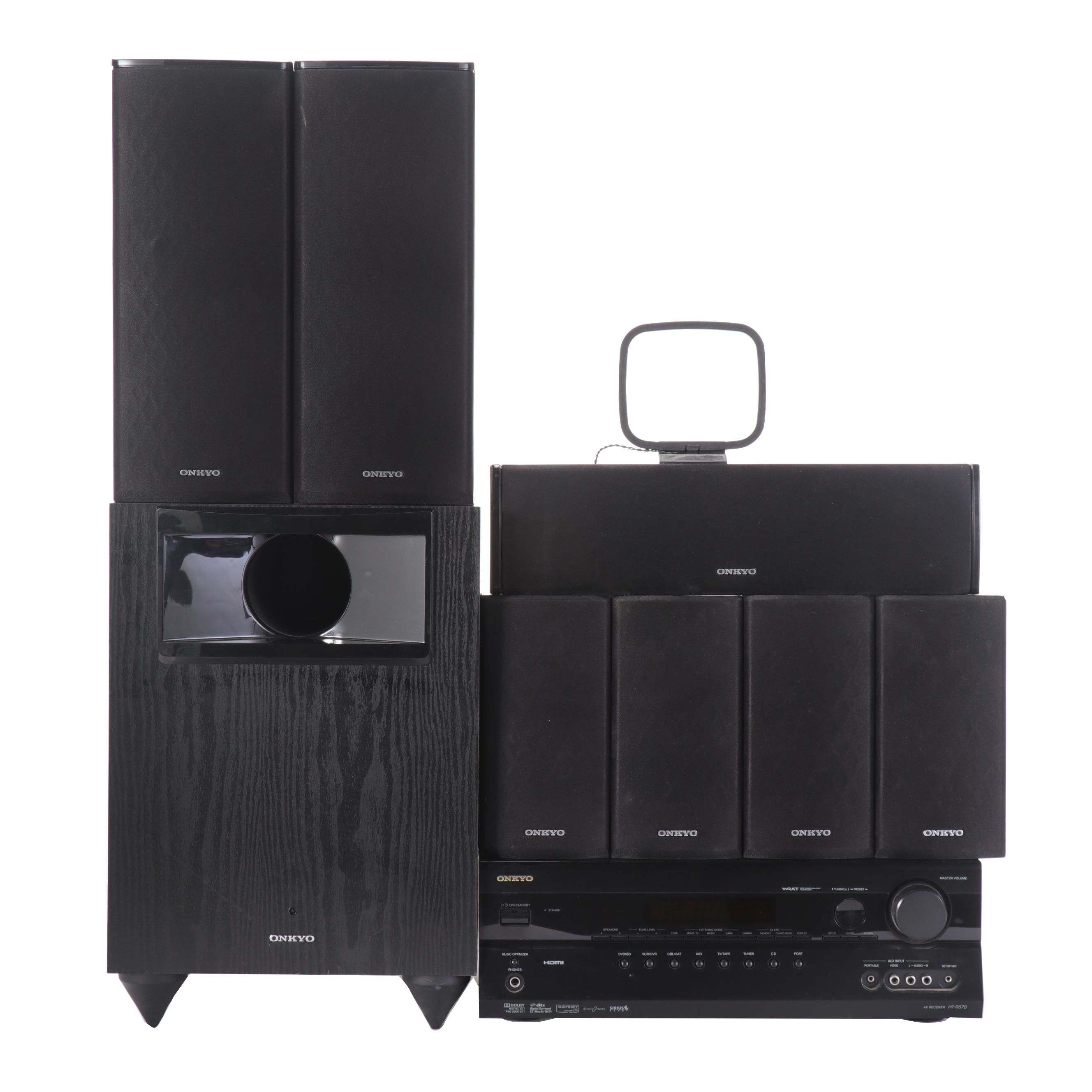 Onkyo AV Receiver With Surround Sound Home Theater Speaker System