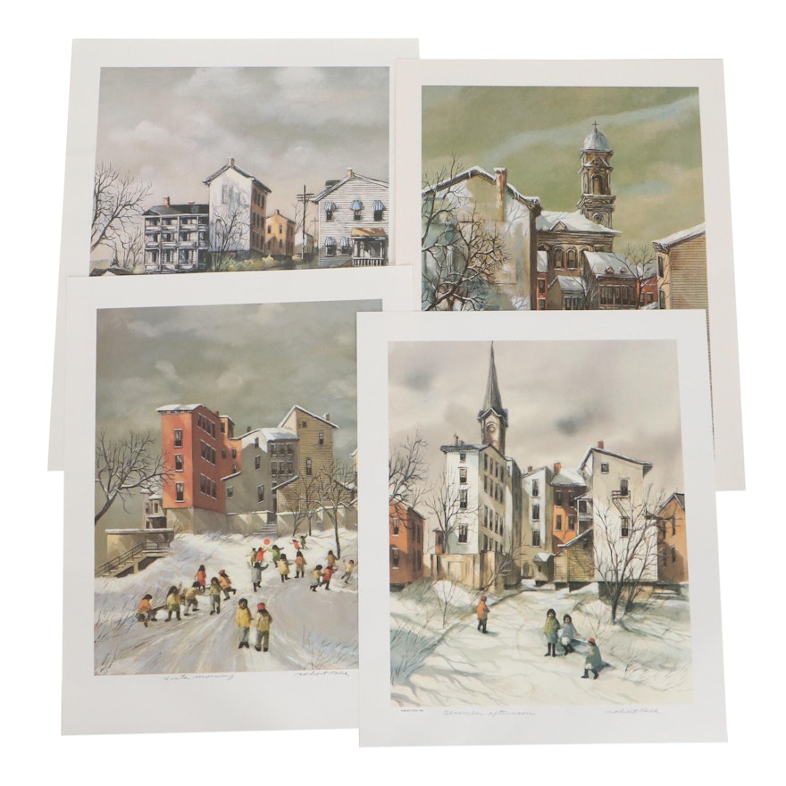 Robert Fabe Winter Scene Offset Lithographs