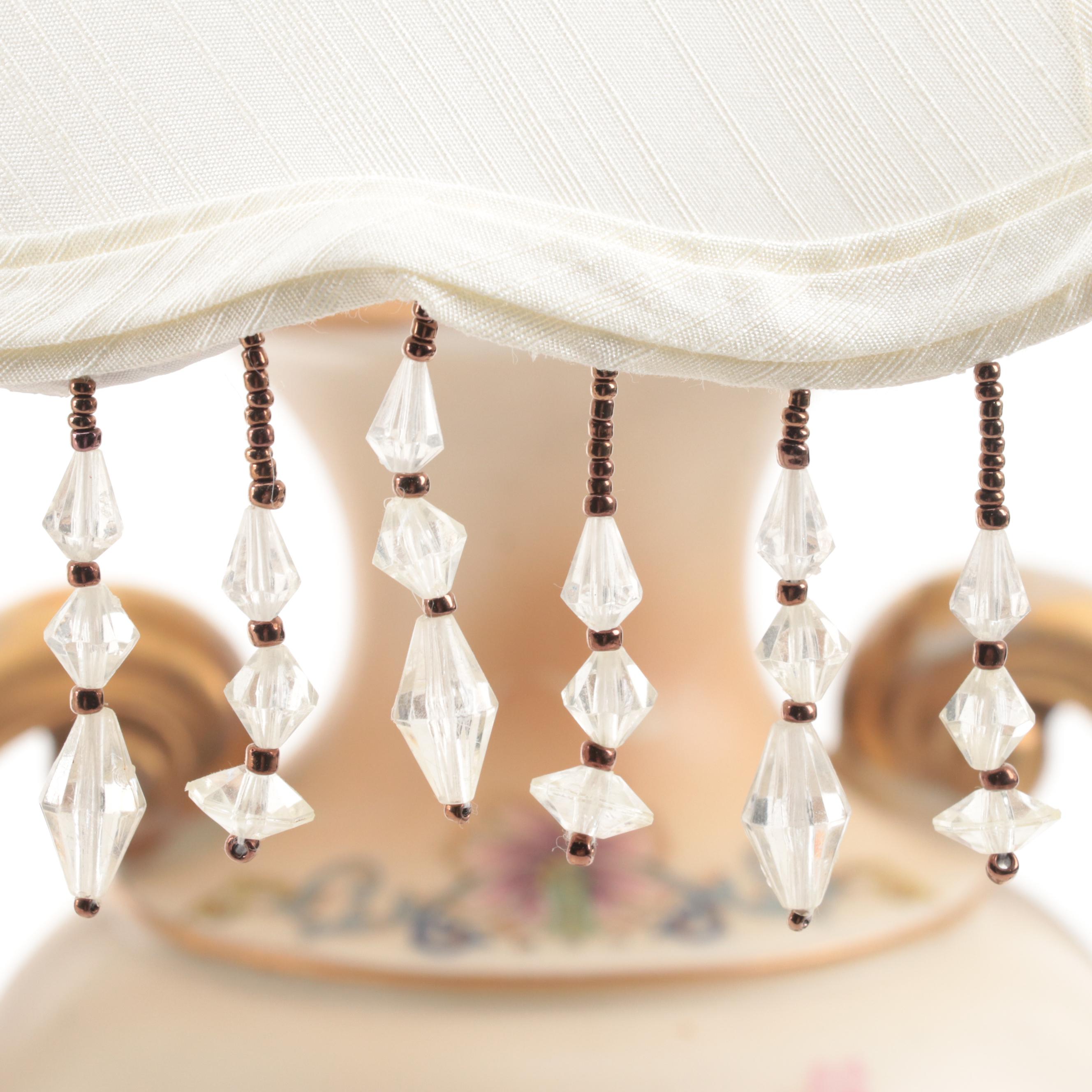 Hand-Painted Porcelain Urn Shaped Lamps