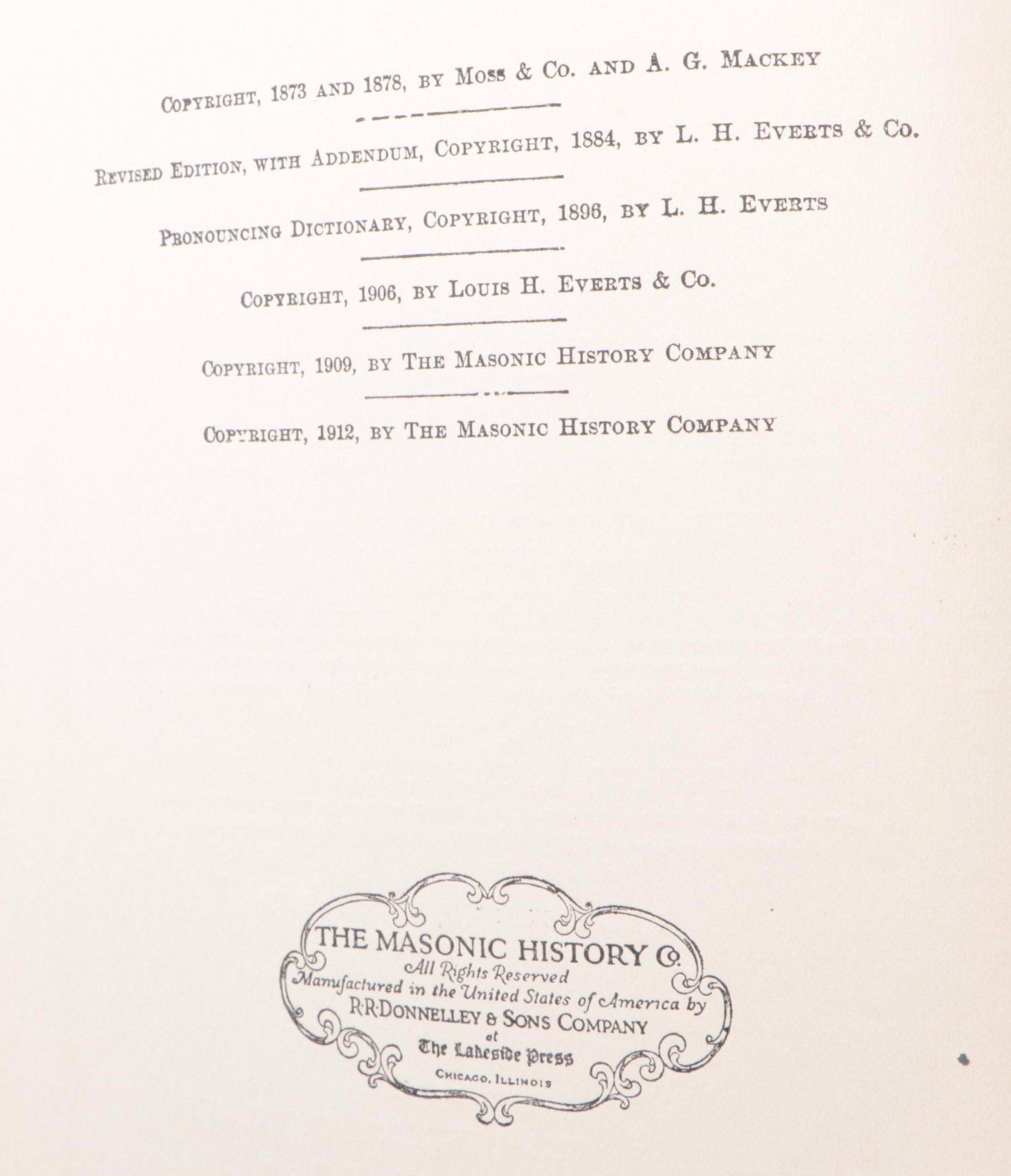 "An Encyclopædia of Freemasonry" Two-Volume Set by Albert G. Mackey et al., 1921