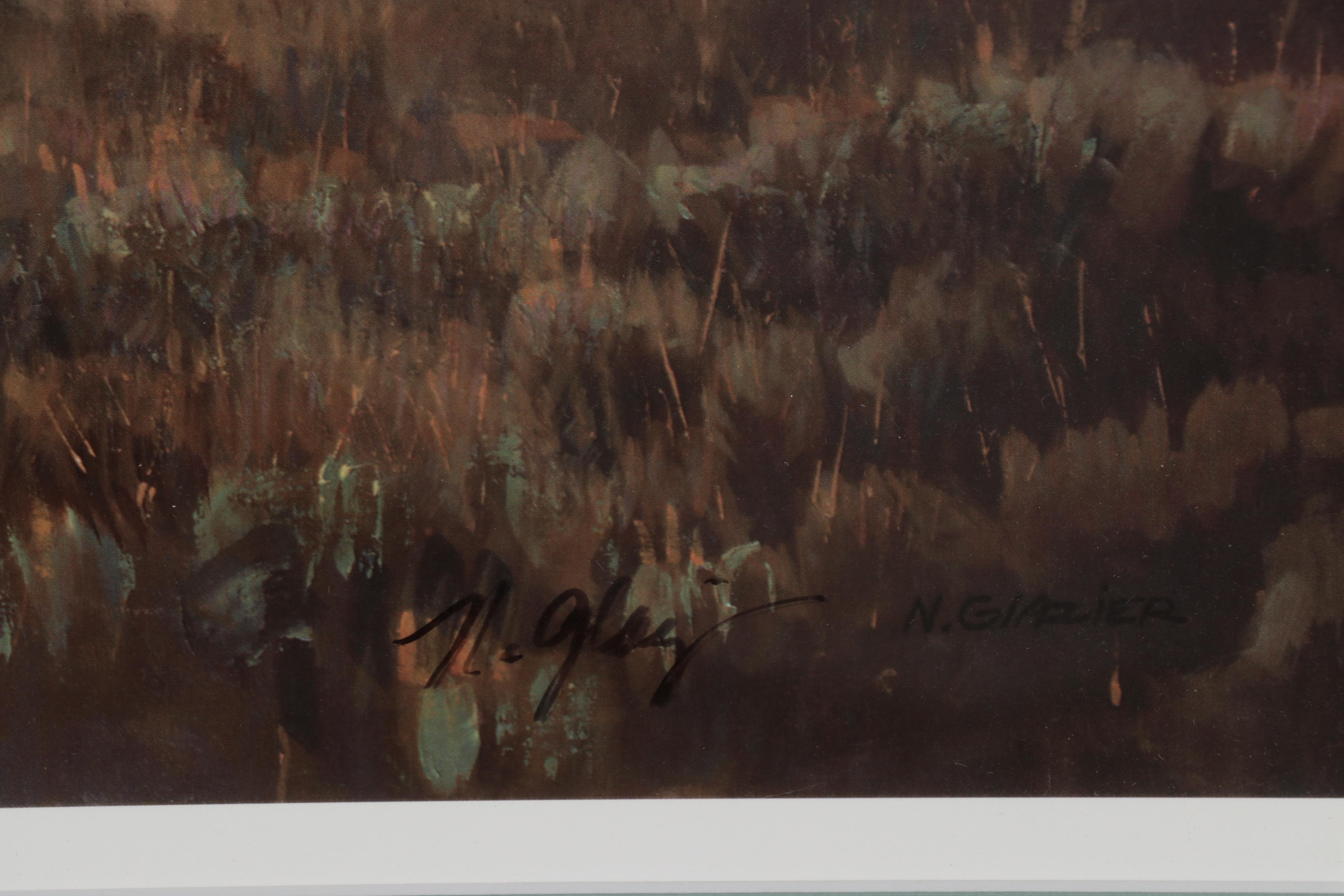 Nancy Glazier Offset Lithograph "Domino," Late 20th Century