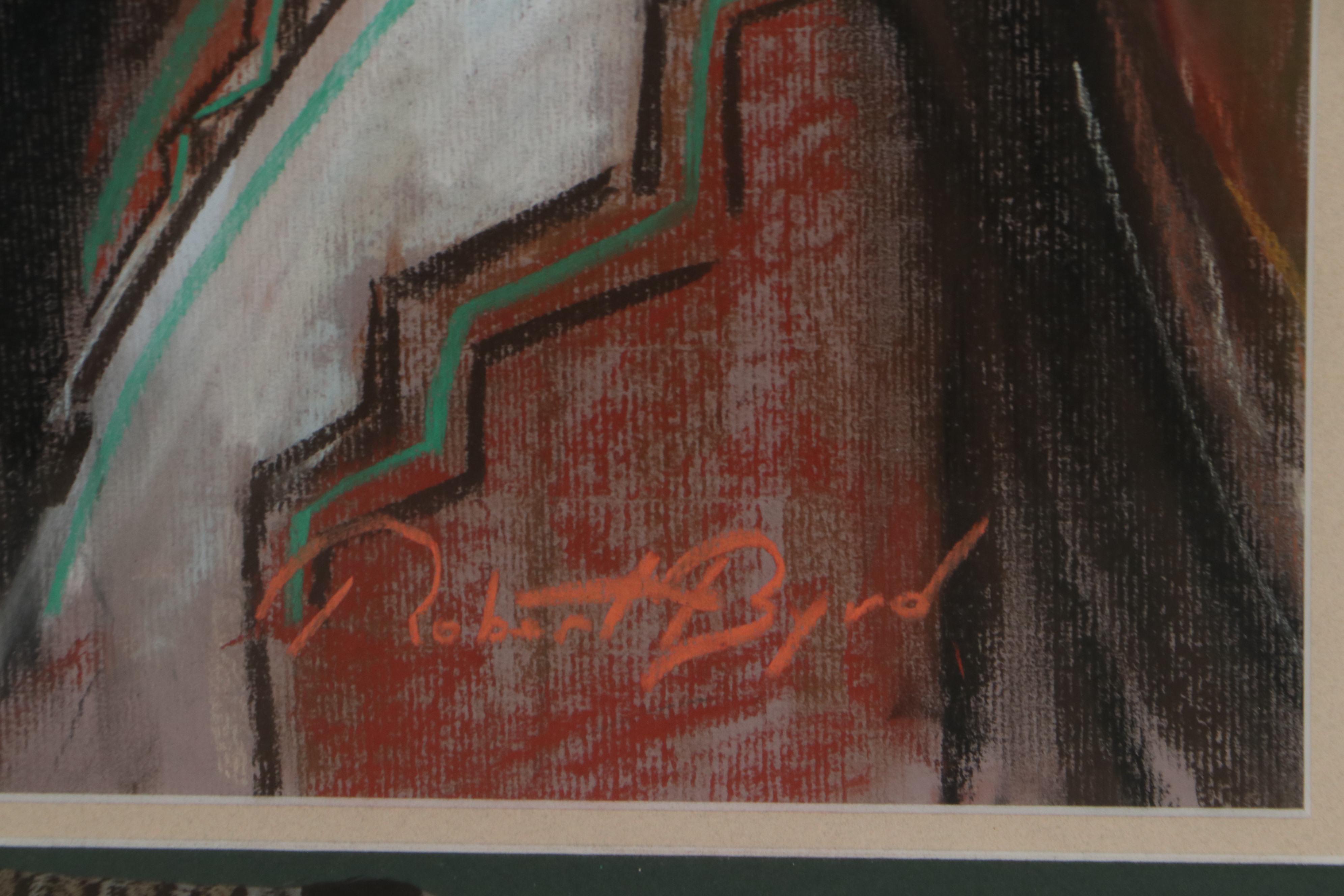 Robert Byrd Portrait Pastel Drawing