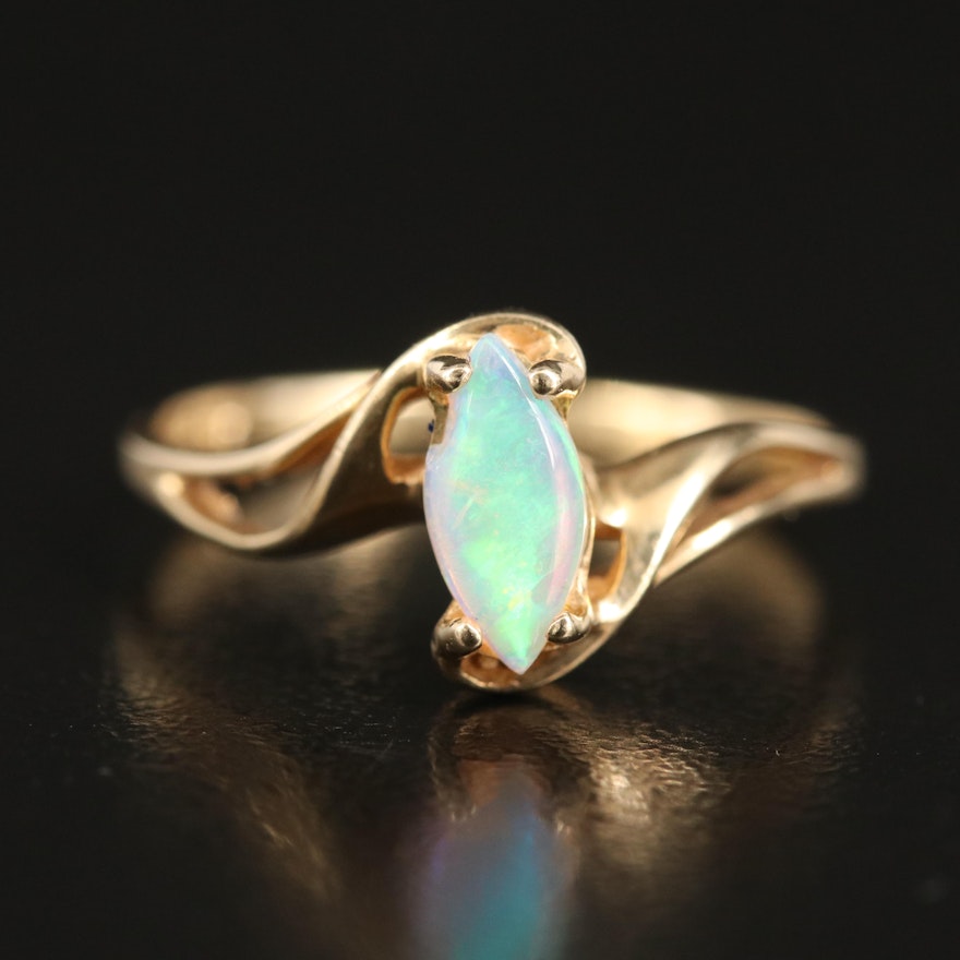 14K Opal Bypass Ring