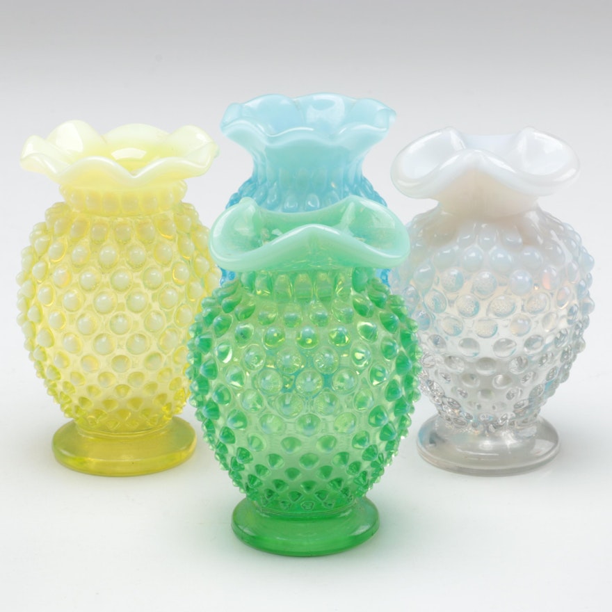 Hobnail  Glass Vases, 20th Century