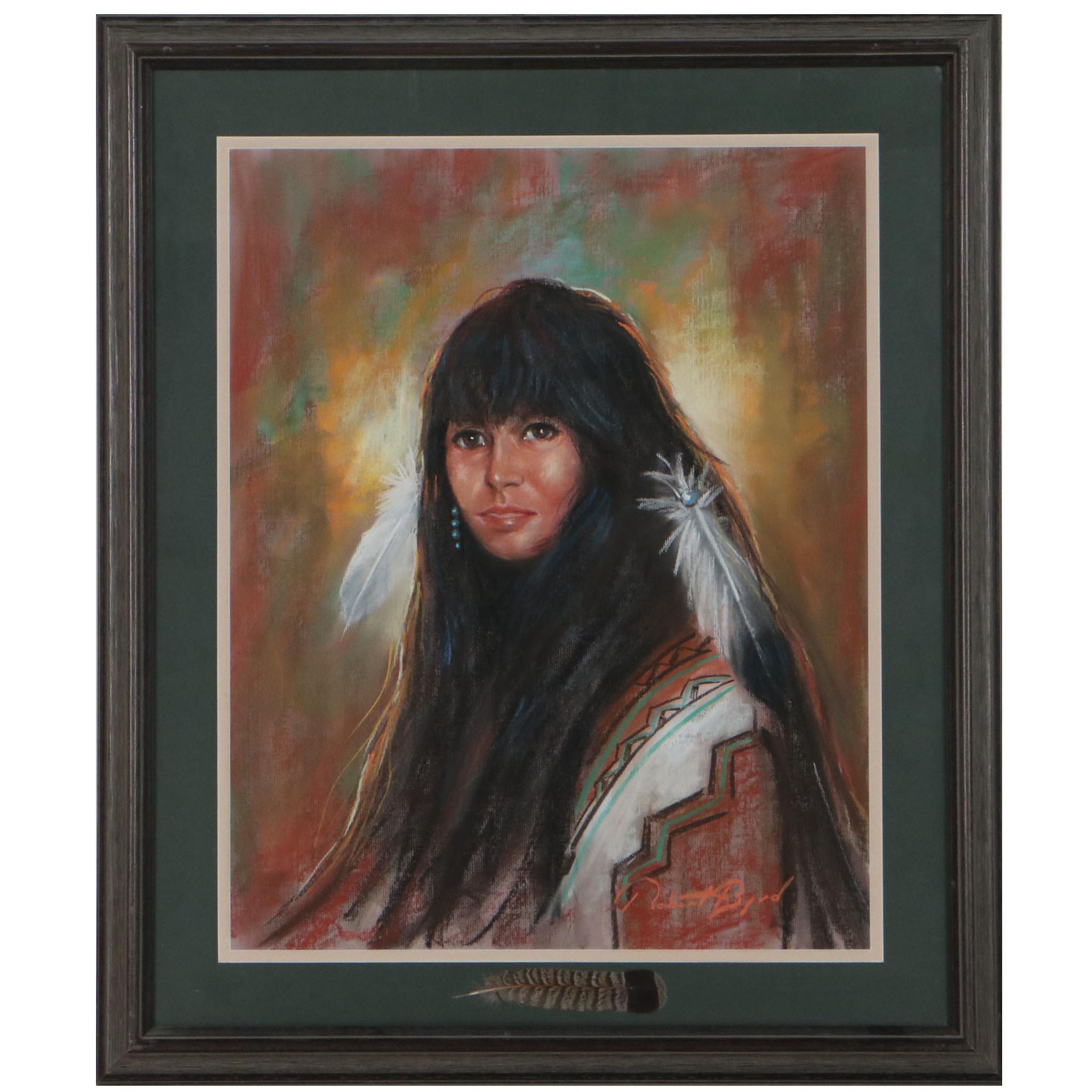 Robert Byrd Portrait Pastel Drawing