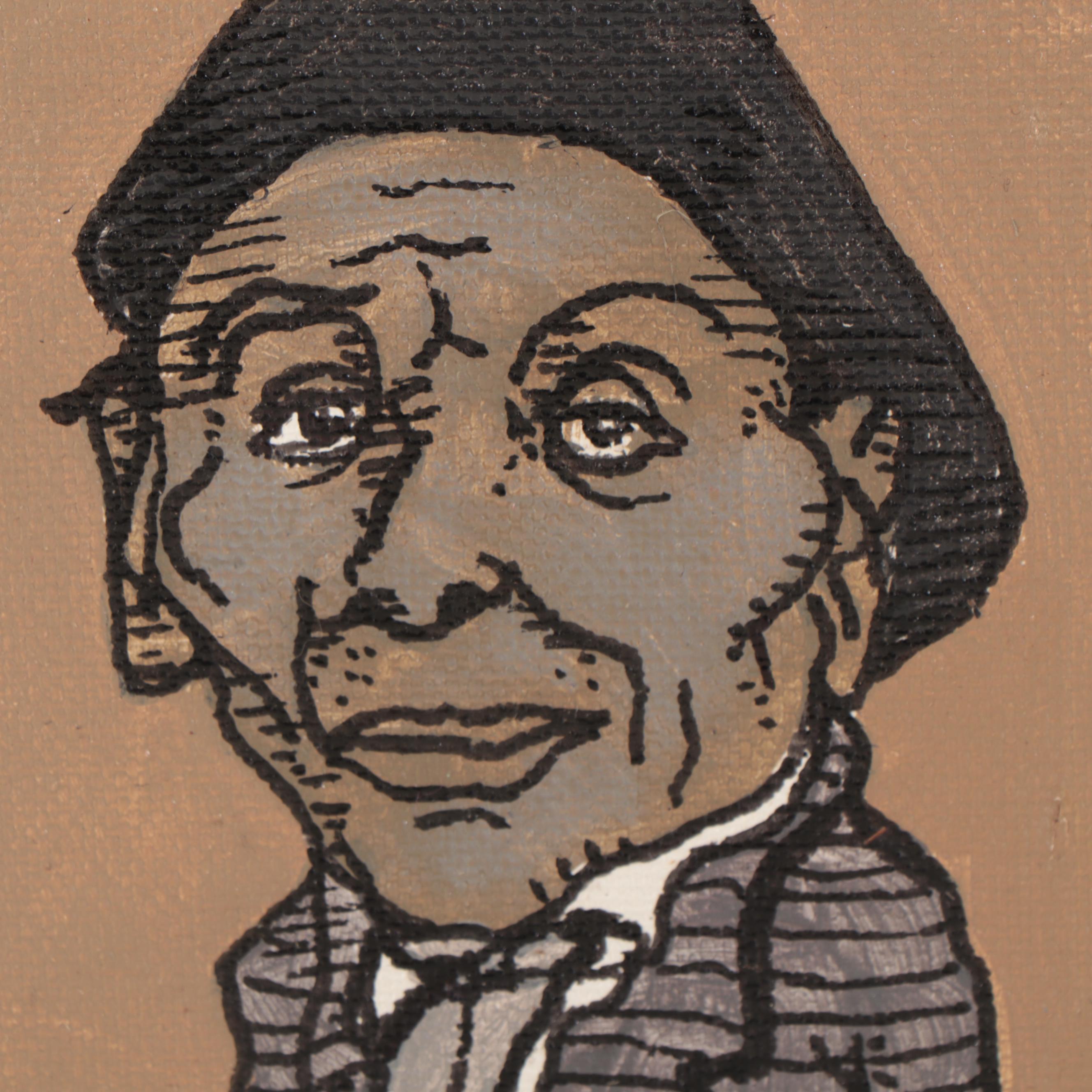 Aaron Wooten Mixed Media Painting Portrait "Harriet Tubman," 21st Century