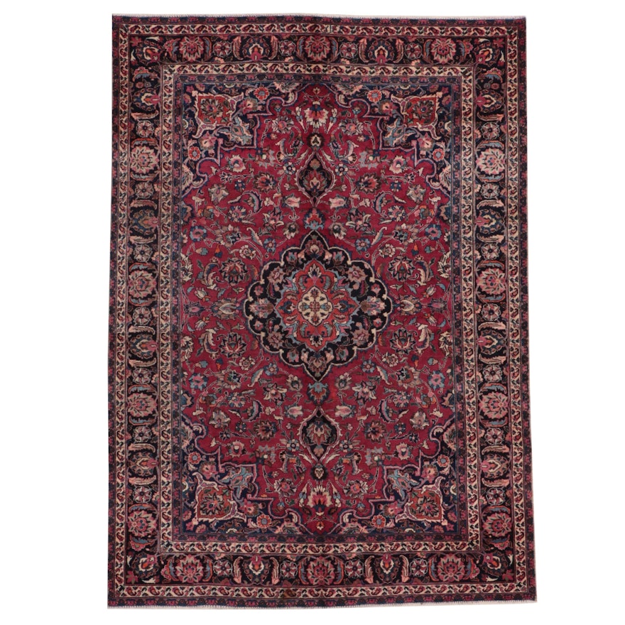 6'6 x 9'3 Hand-Knotted Persian Mashhad Area Rug