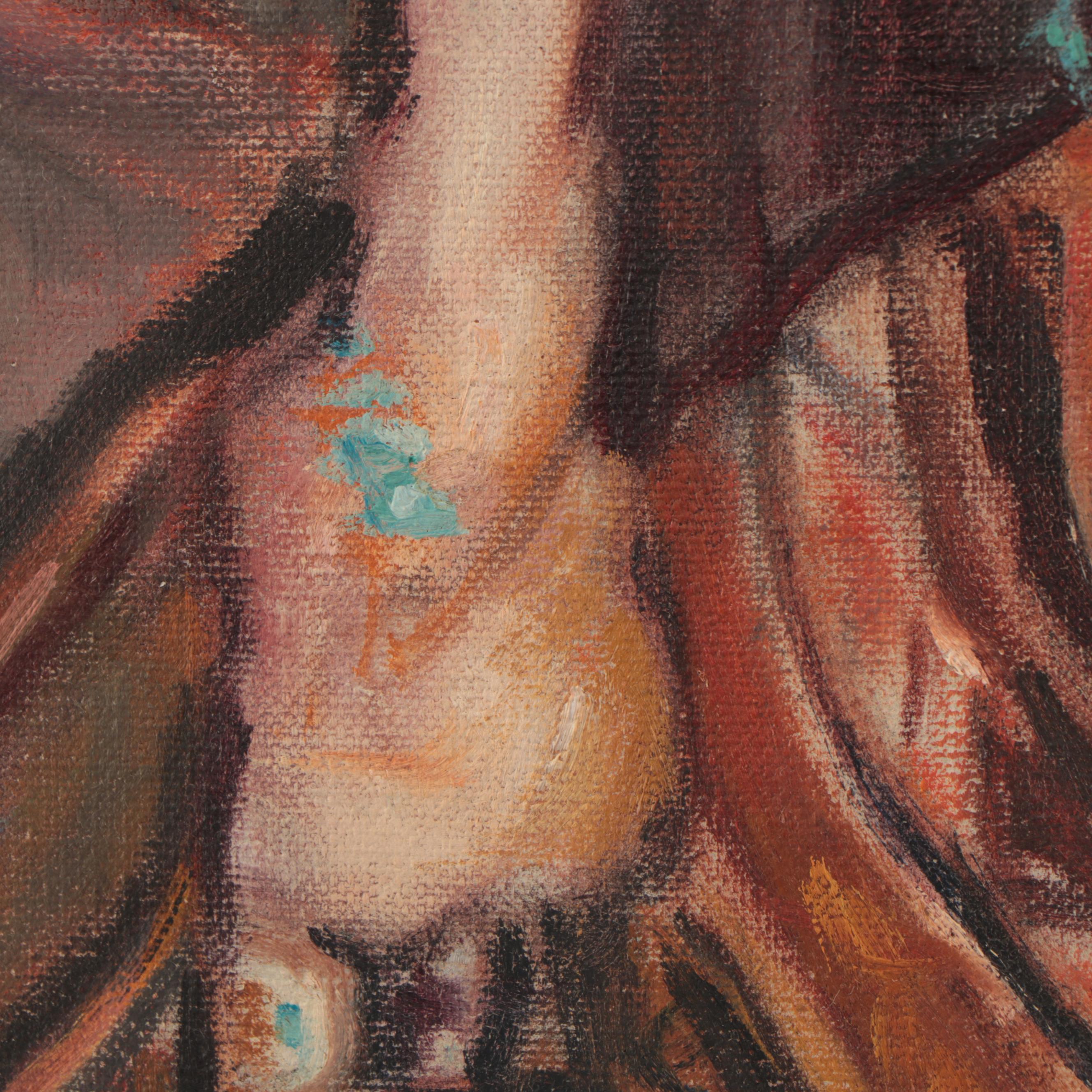 Helen Hogue Figural Oil Painting