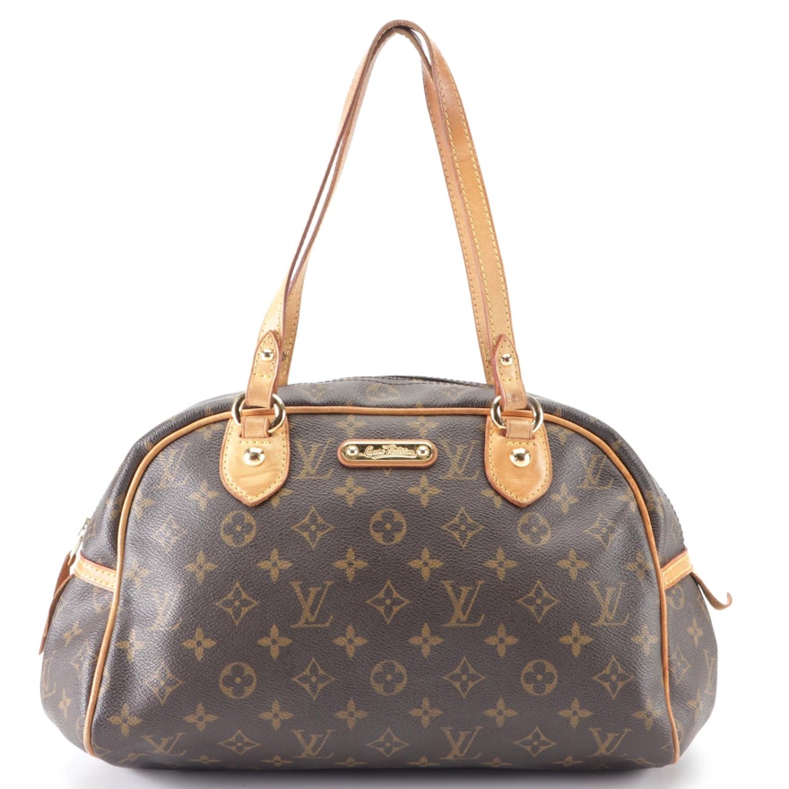 Louis Vuitton Montorgueil PM Handbag in Monogram Canvas and Vachetta Leather