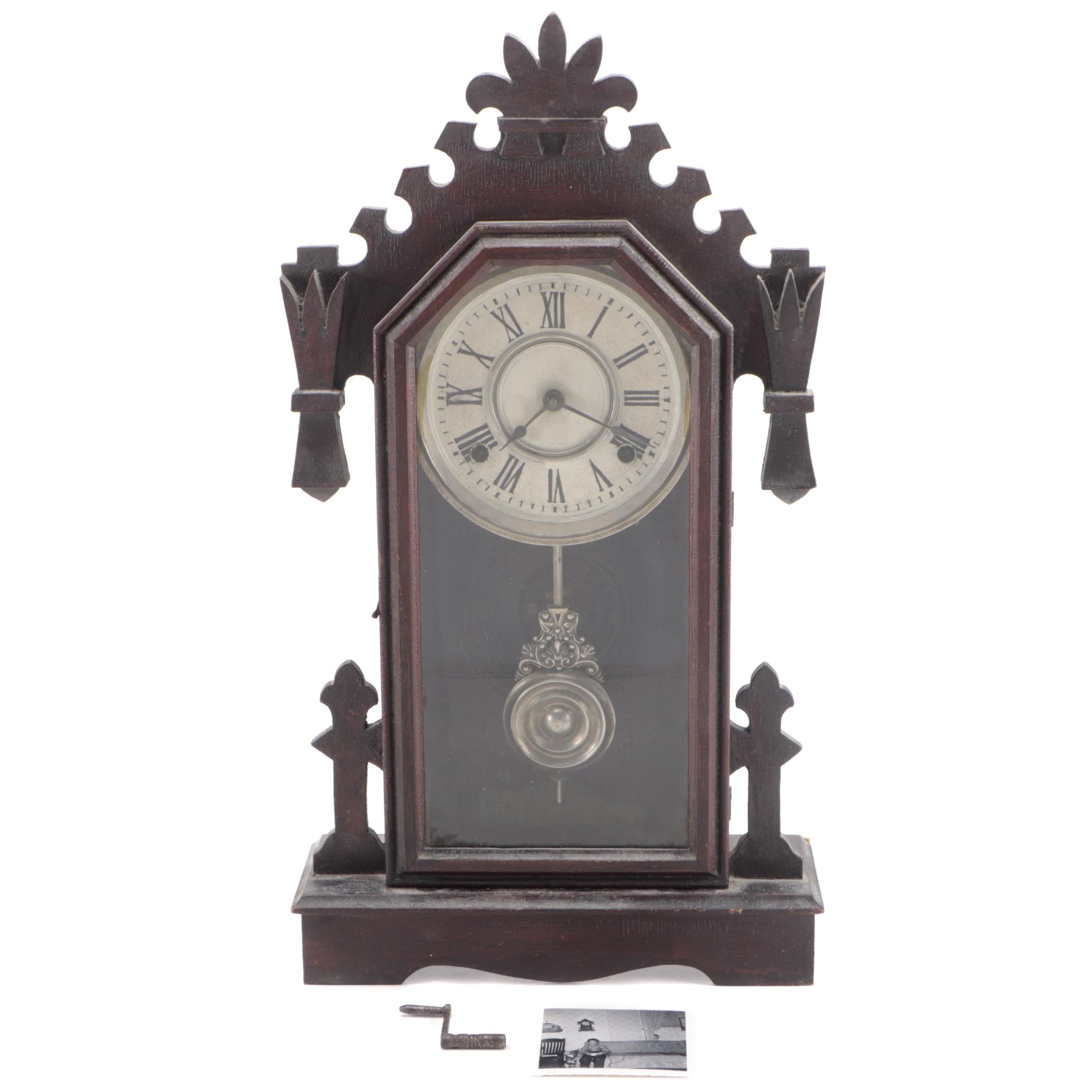 Ansonia Clock Co. Wooden Mantel Clock, Late 20th Century