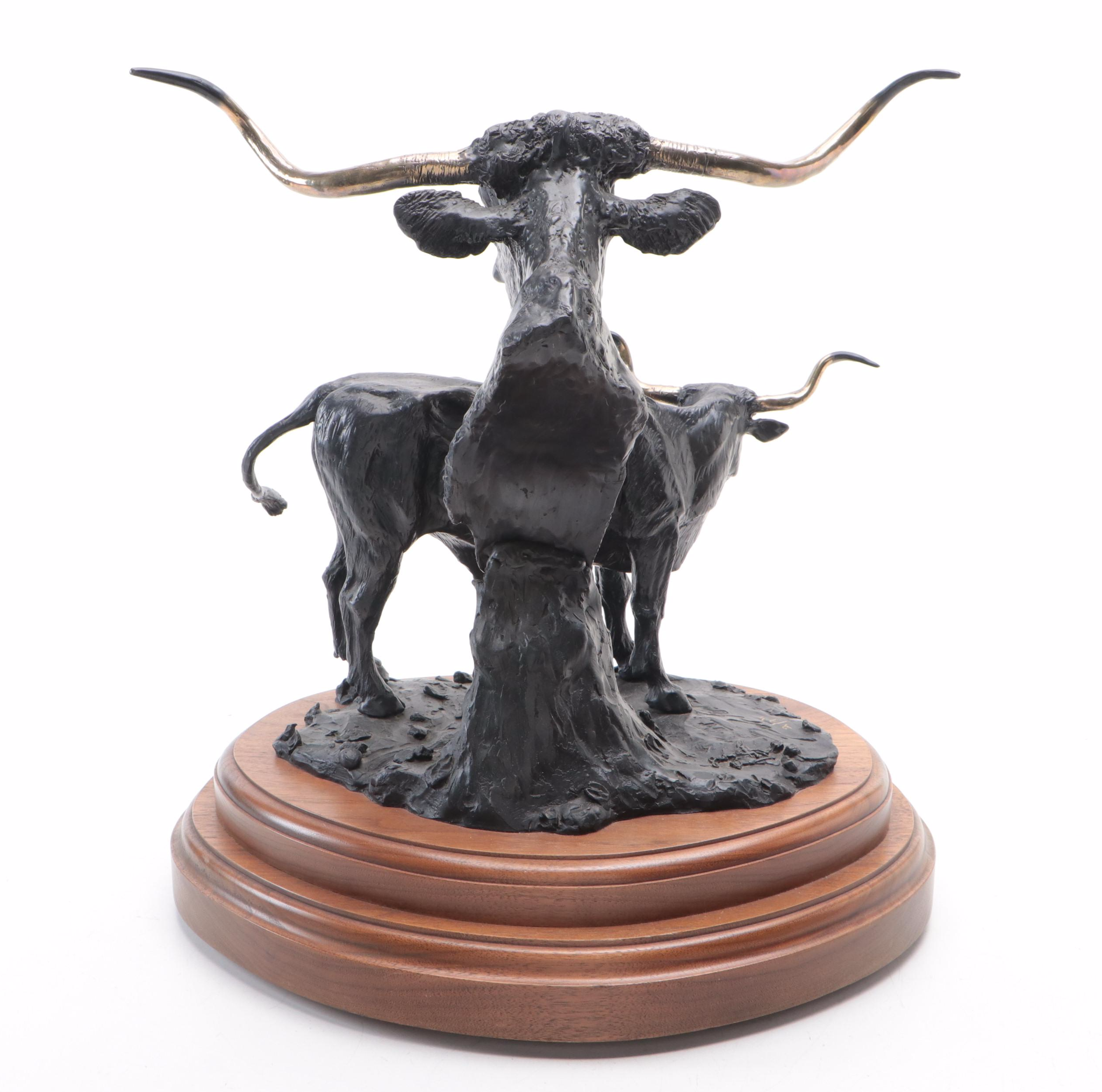 Bob Parks Bronze Sculpture "Longhorns"