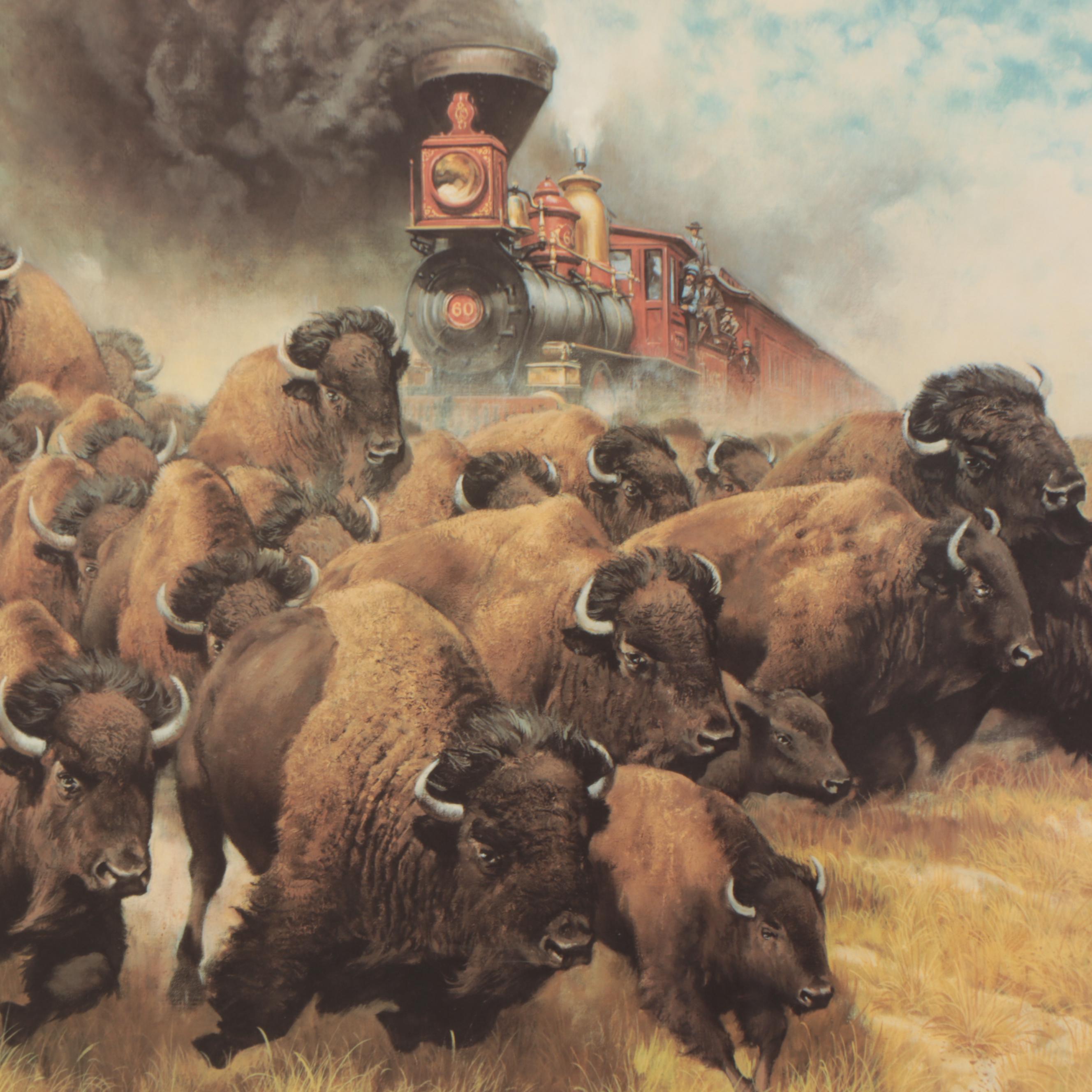 Frank McCarthy Offset Lithograph "The Coming of the Iron Horse"