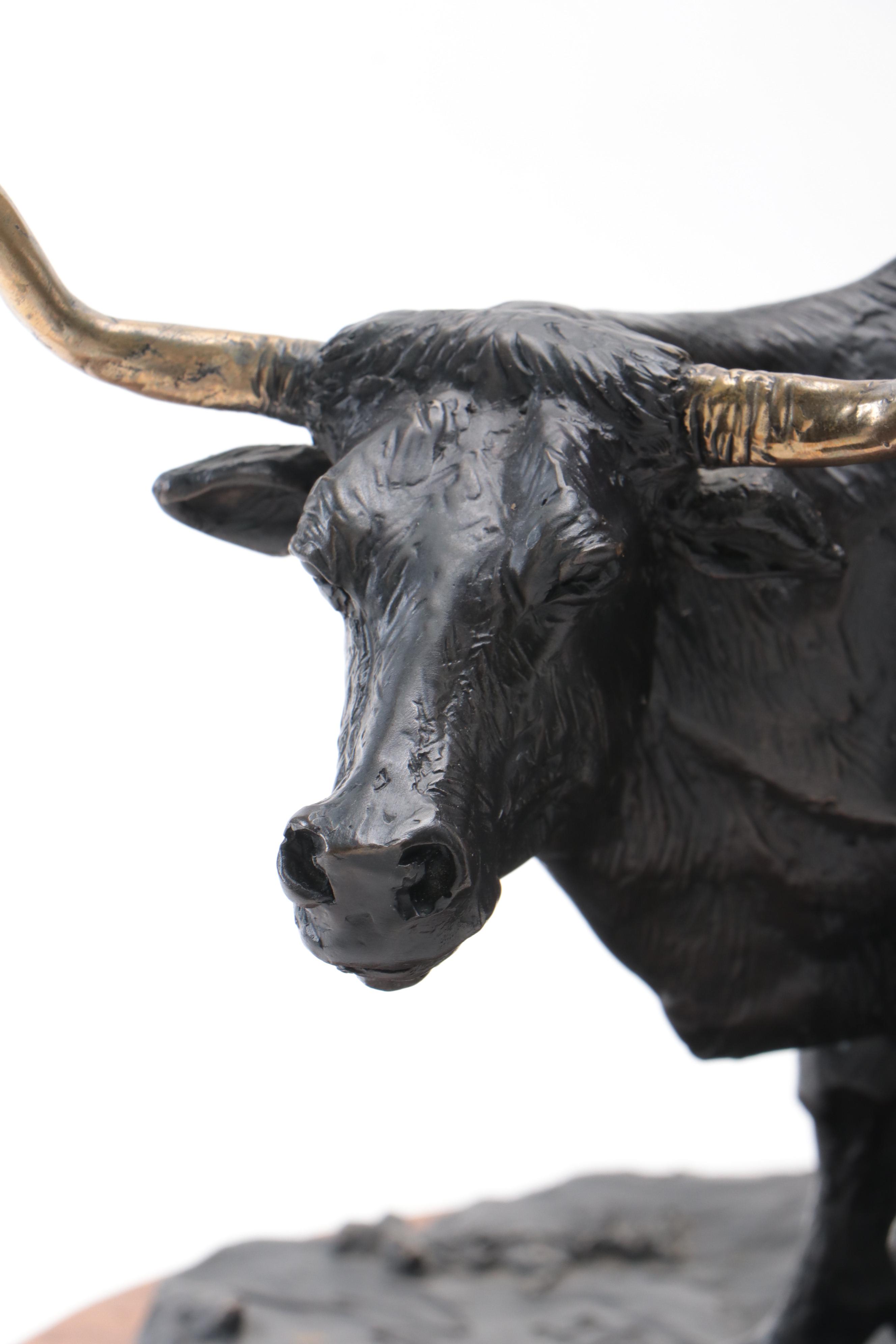 Bob Parks Bronze Sculpture "Longhorns"