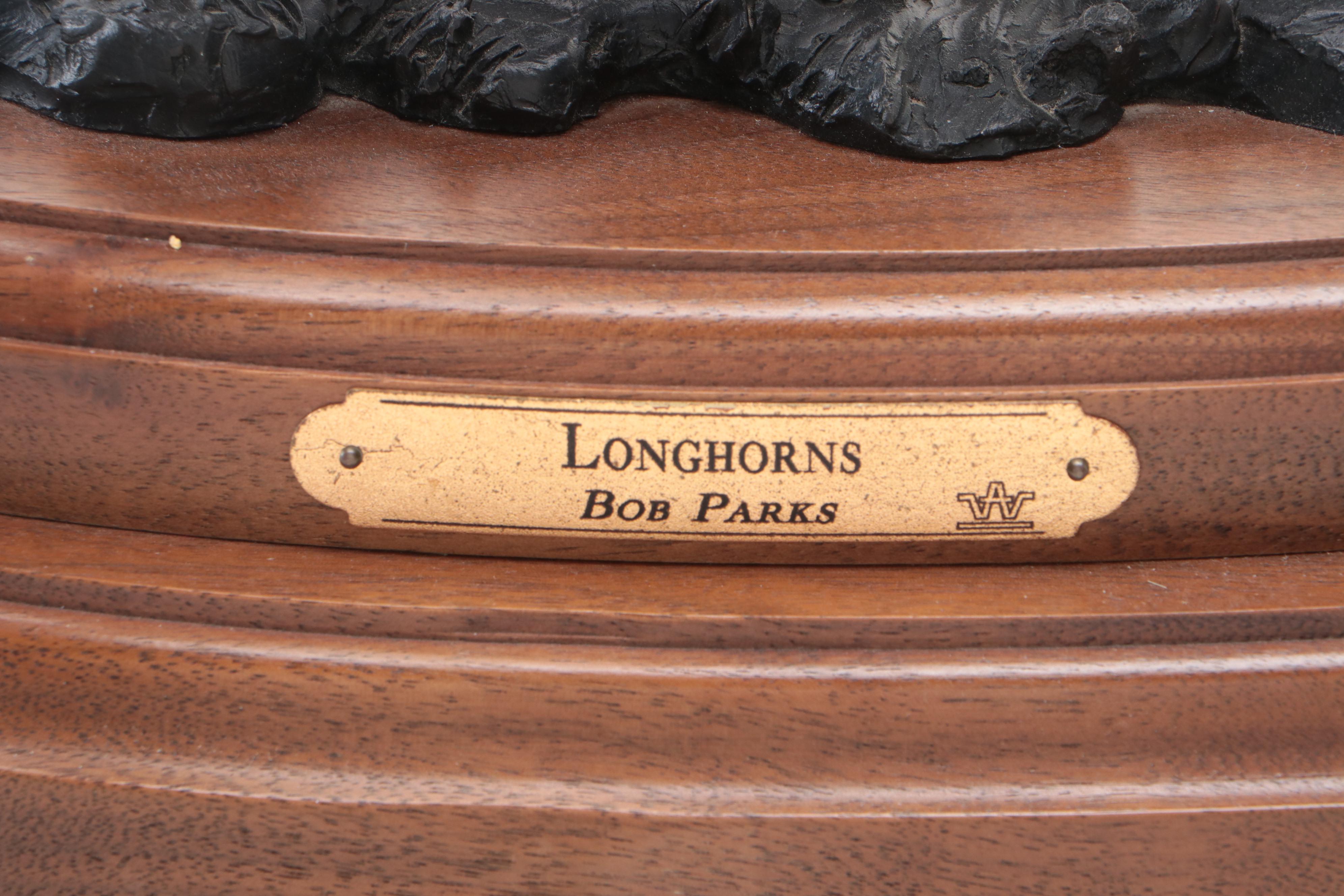 Bob Parks Bronze Sculpture "Longhorns"