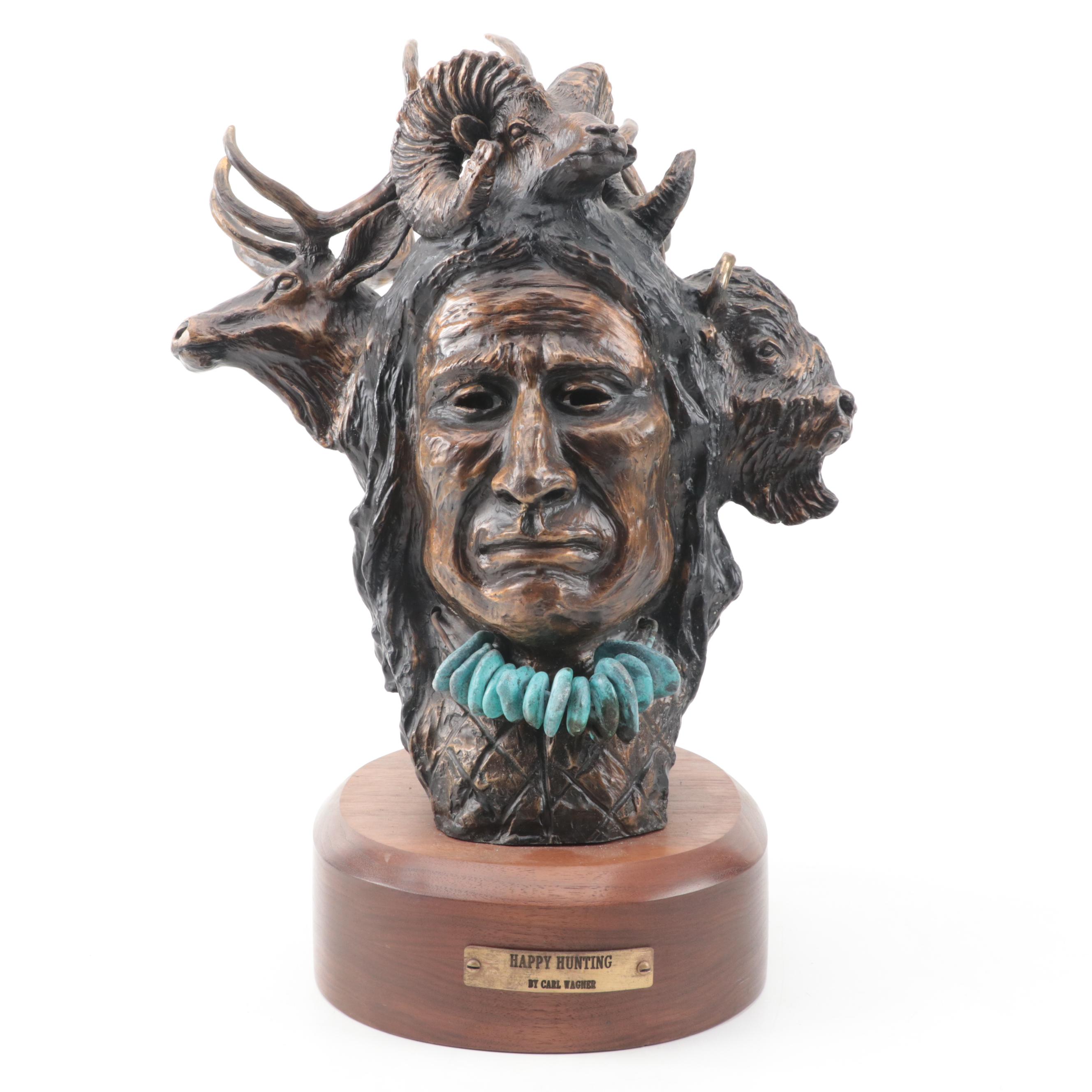 Carl Wagner Bronze Sculpture "Happy Hunting," 2000