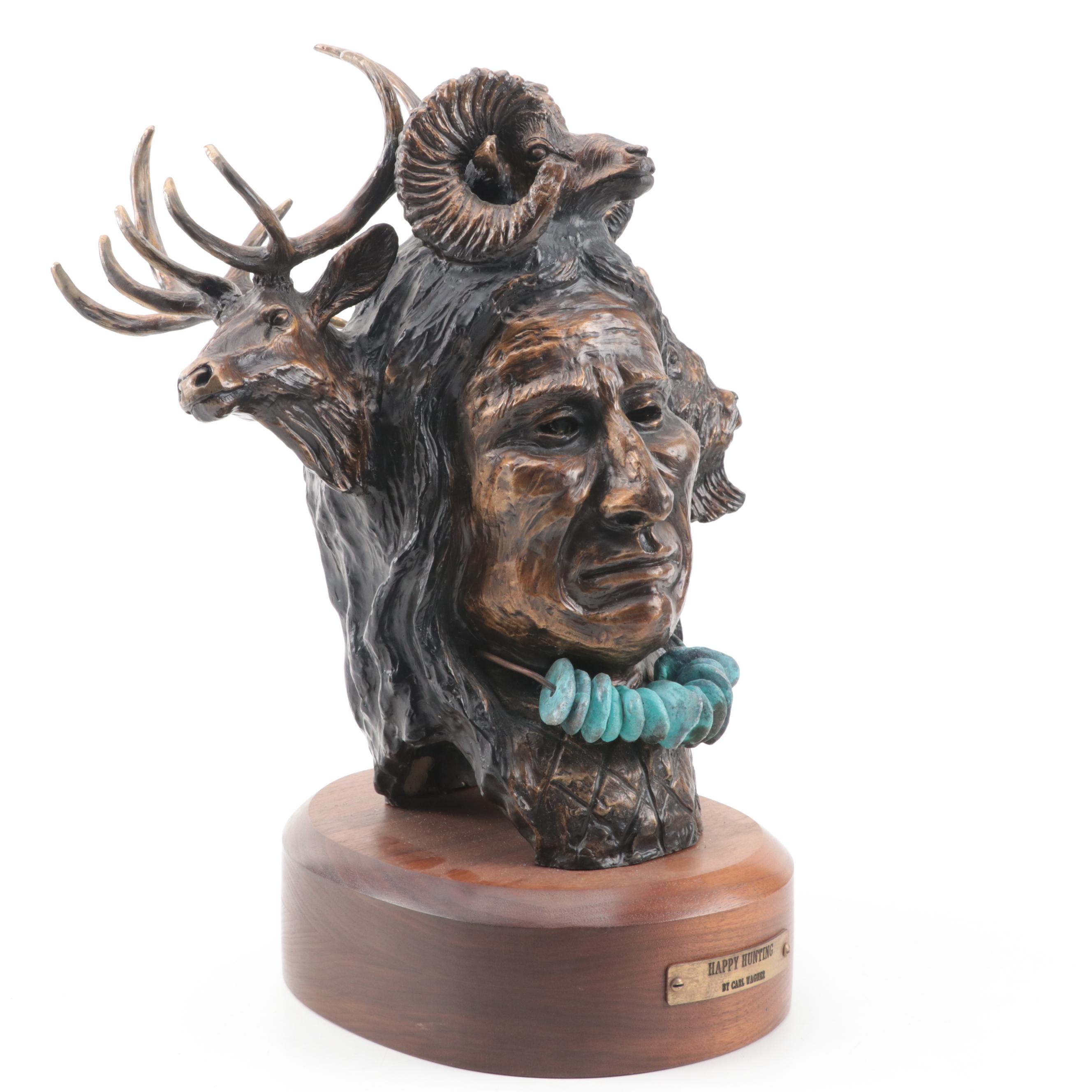 Carl Wagner Bronze Sculpture "Happy Hunting," 2000