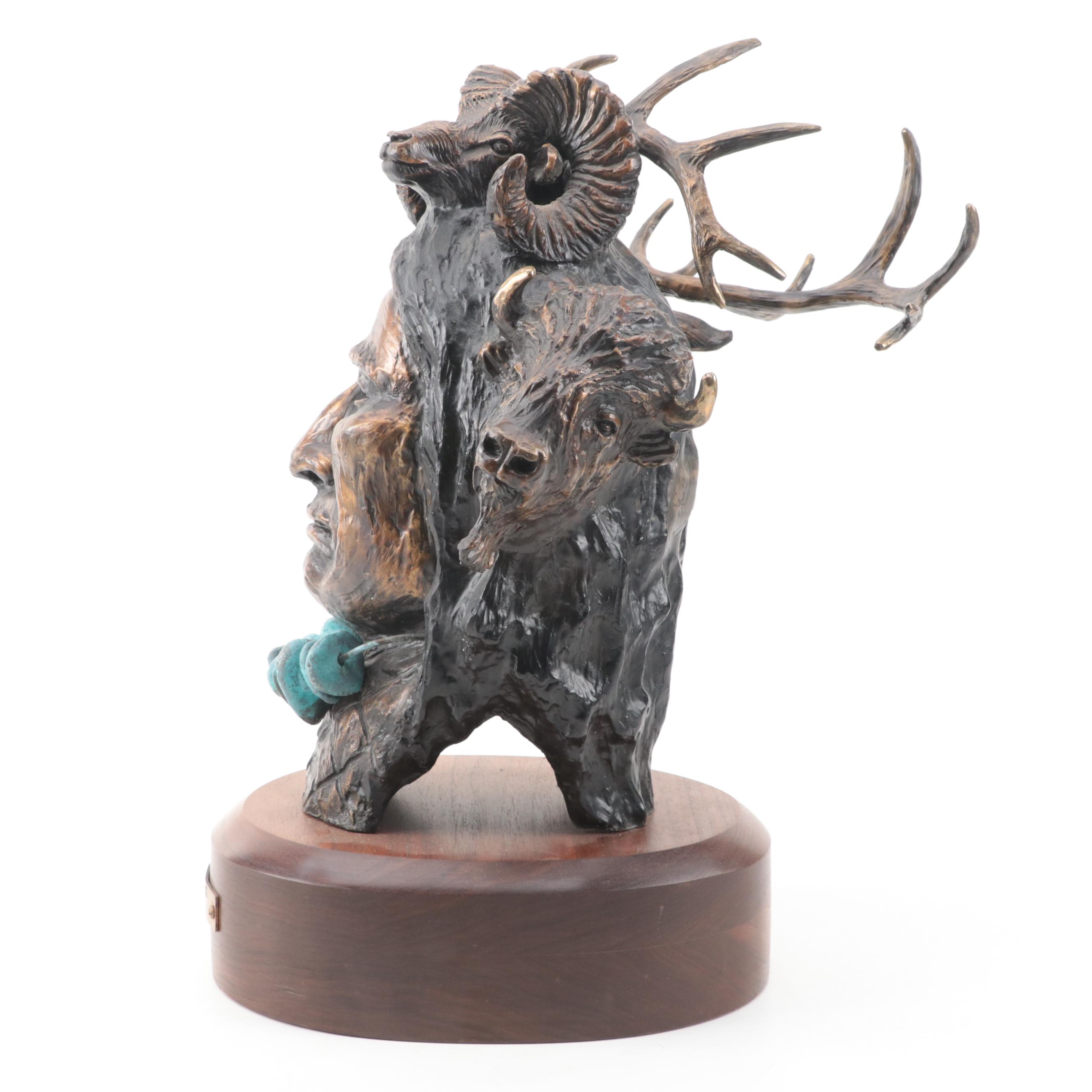 Carl Wagner Bronze Sculpture "Happy Hunting," 2000