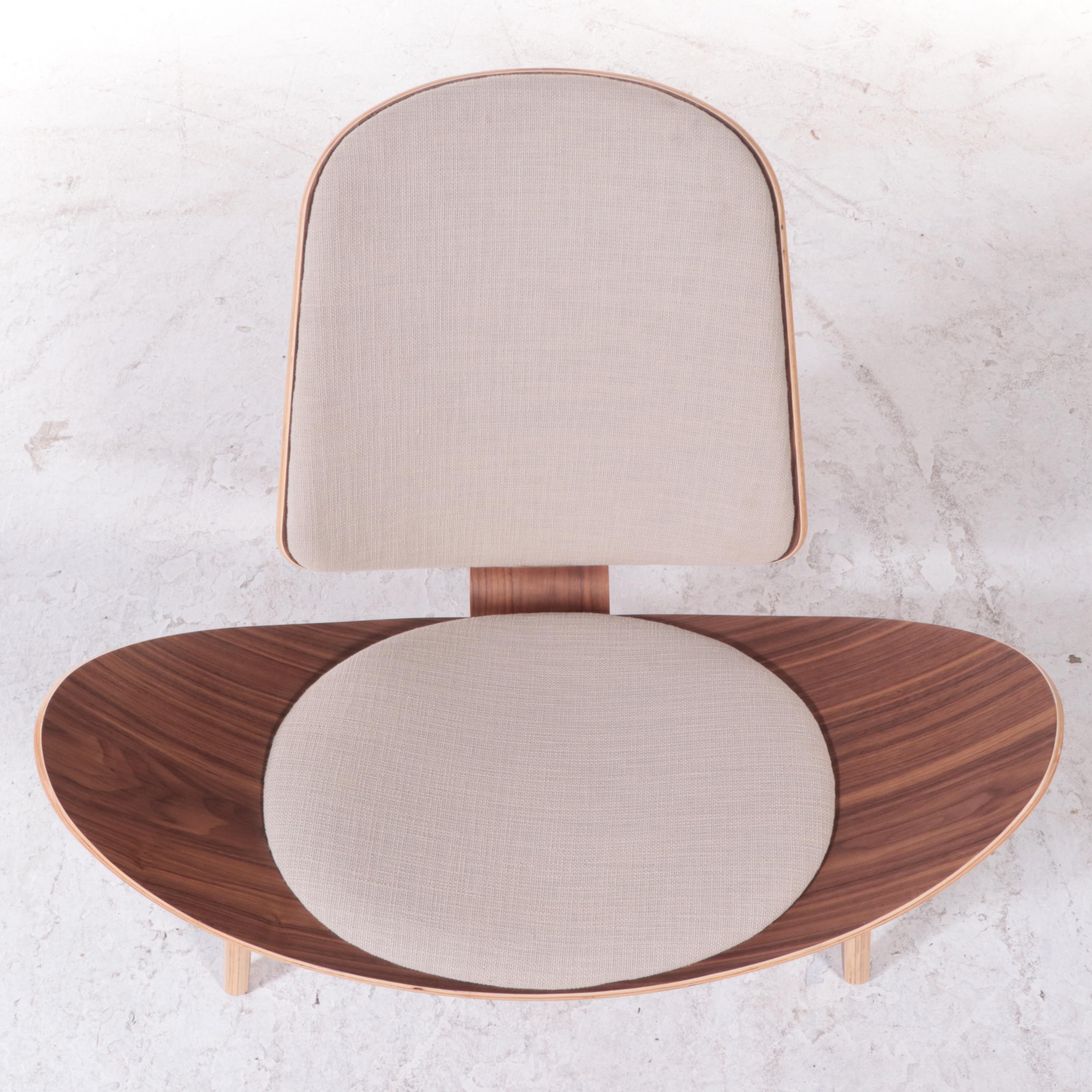 Modernist Style Laminated Walnut Tripod Lounge Chair