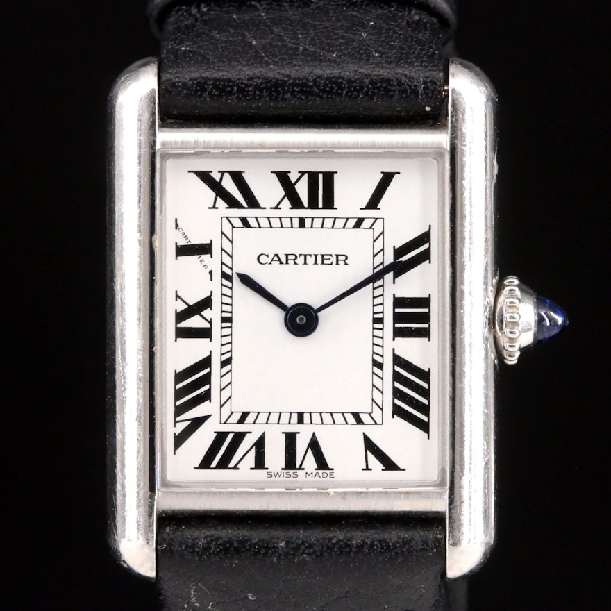 Cartier Tank Stainless Steel Quartz Wristwatch