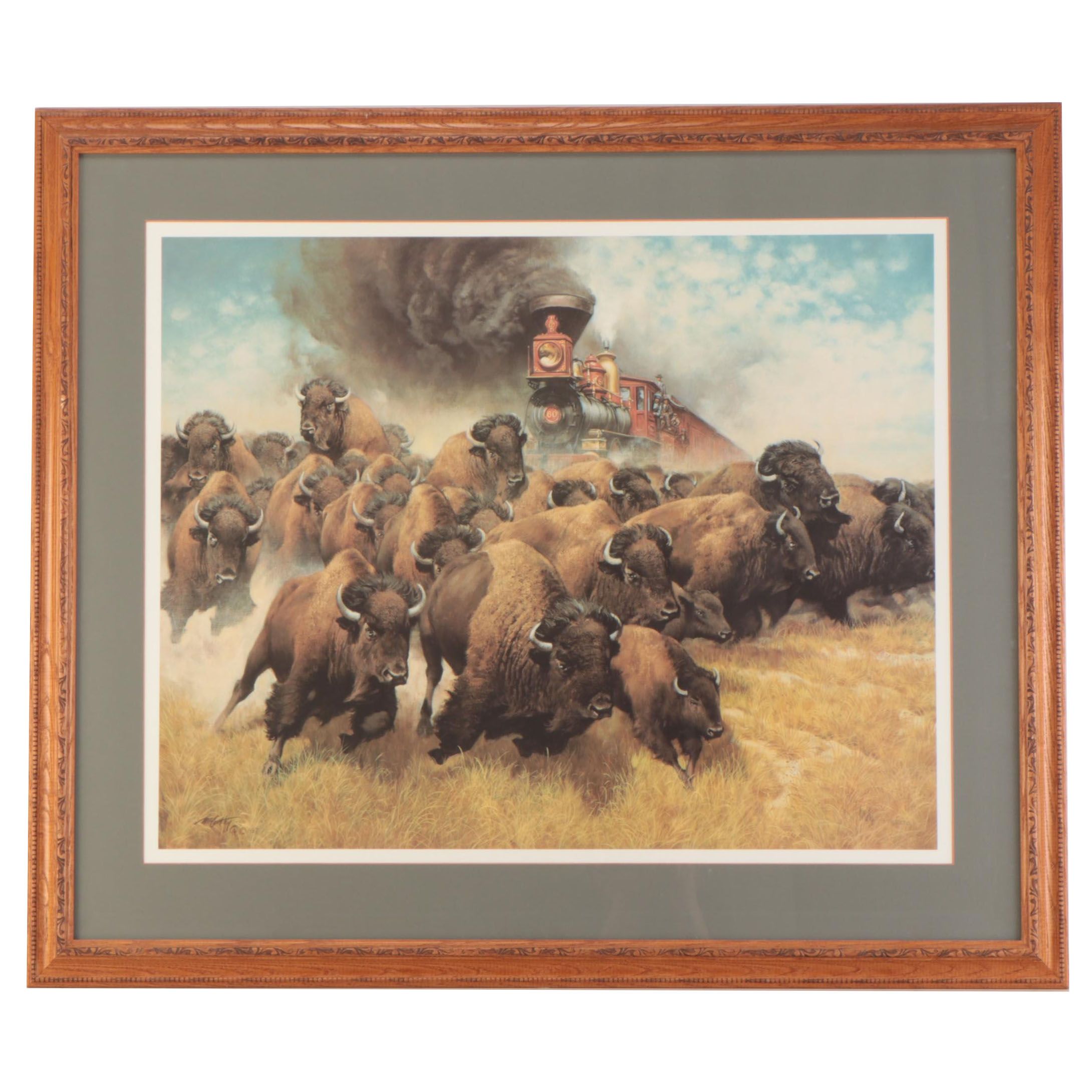 Frank McCarthy Offset Lithograph "The Coming of the Iron Horse"
